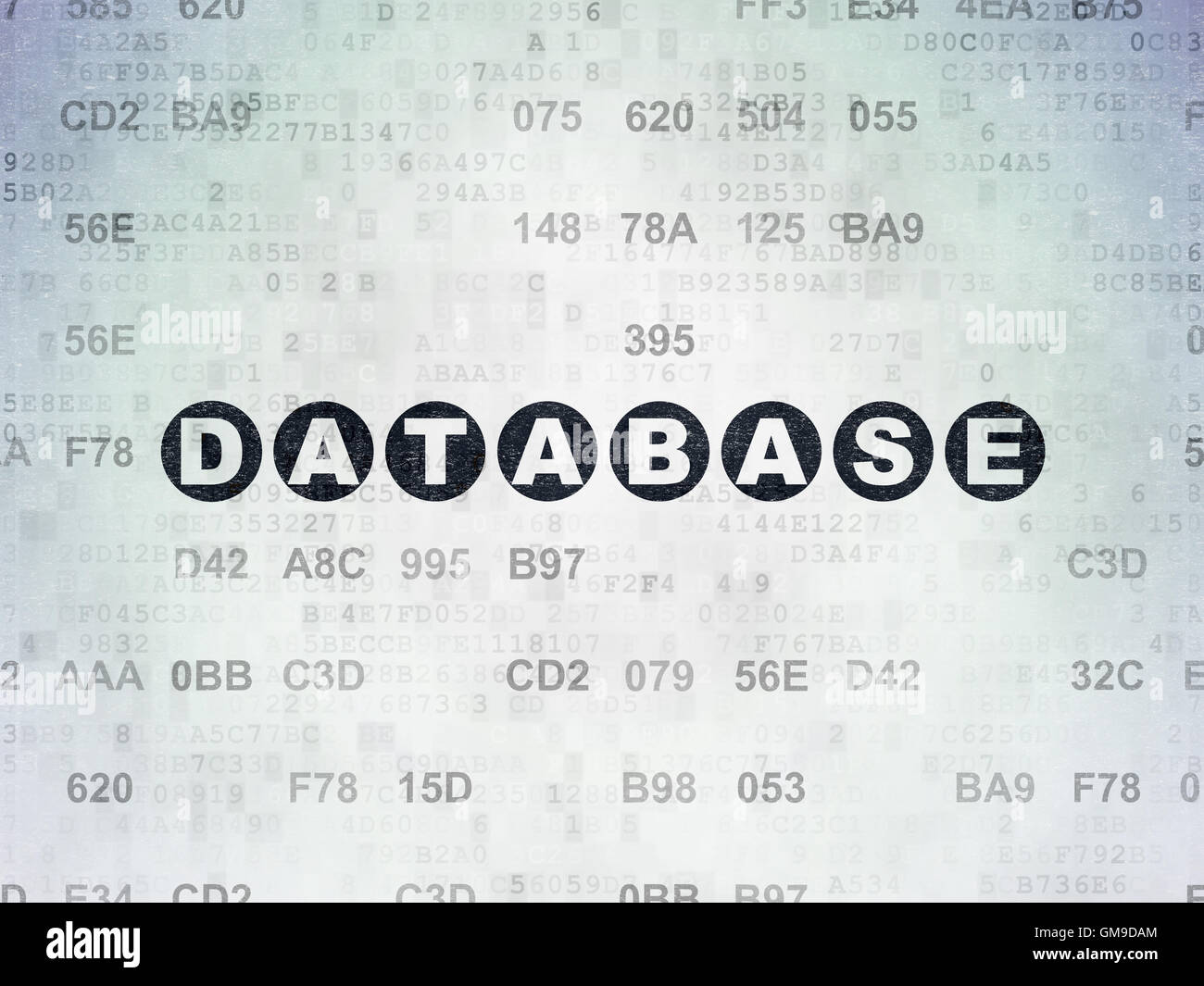 Programming concept: Database on Digital Data Paper background Stock ...