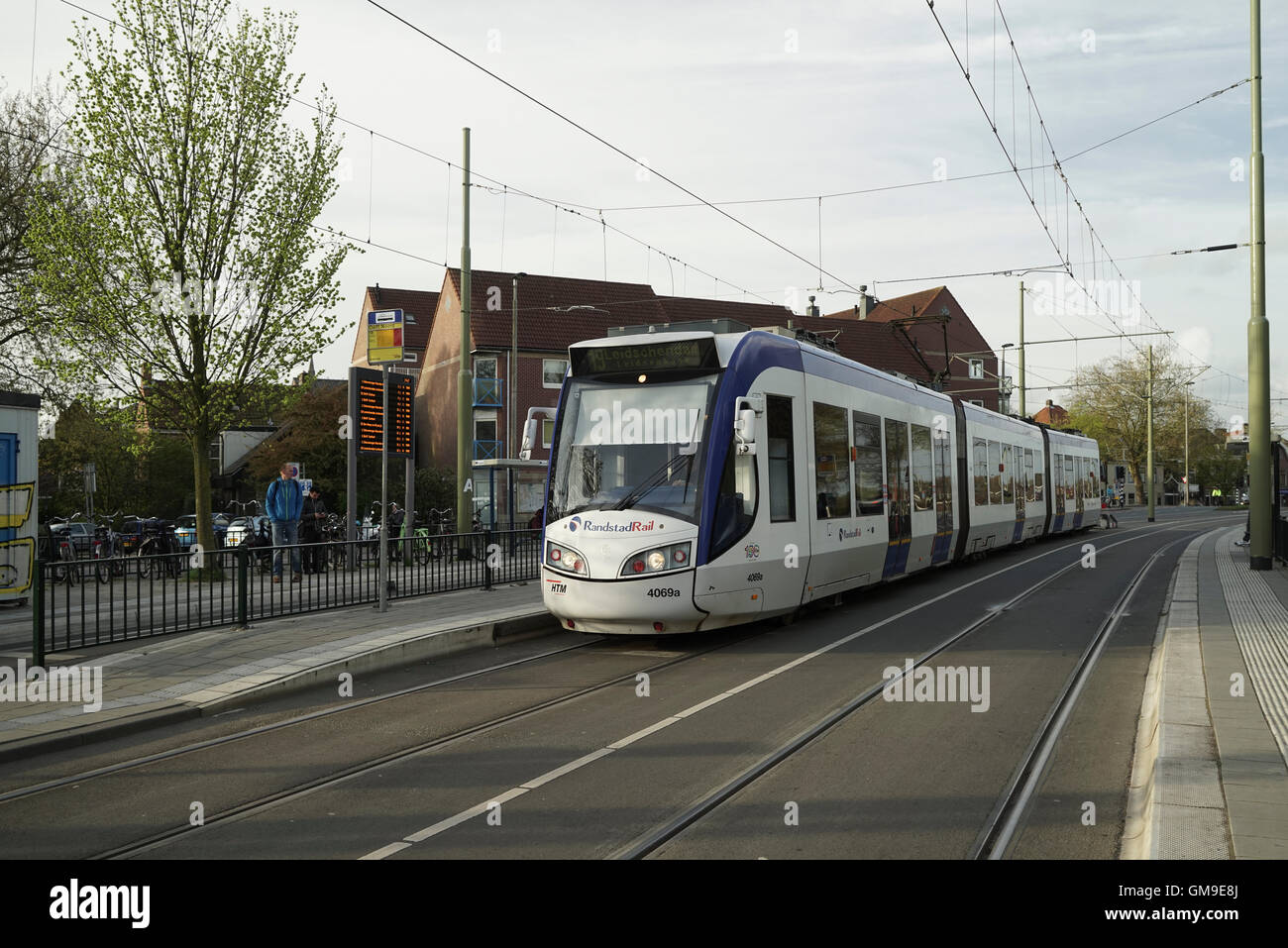 The Hague Alstom Citadis Tram at Delft North -1 Stock Photo