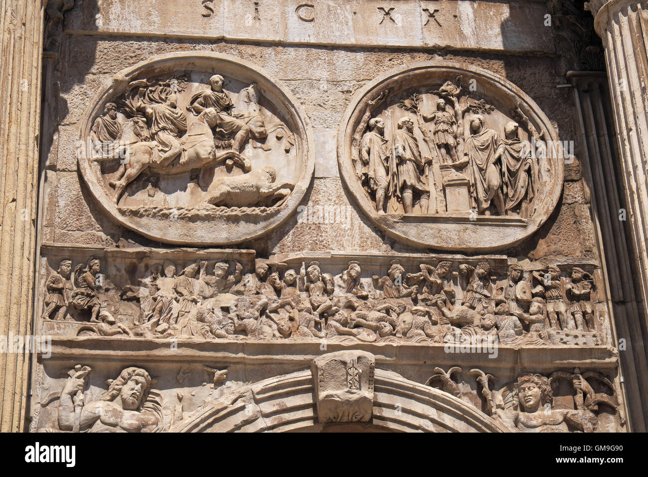 Detail of Arco di Constantino (Arch of Constantine), next to the