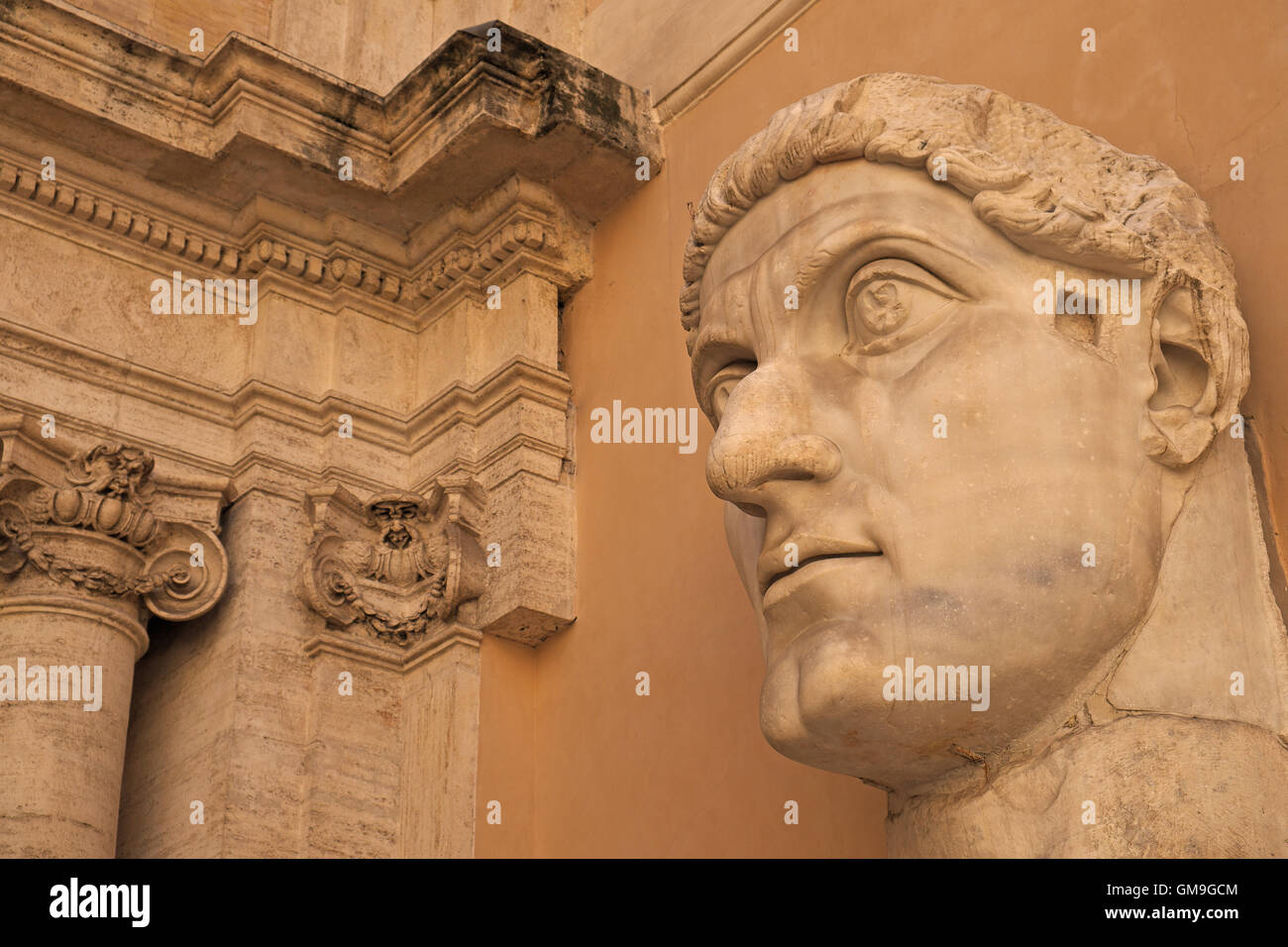 Sculpted head of Constantine, Capitoline Museum, Campidoglio, Rome, Italy. Stock Photo