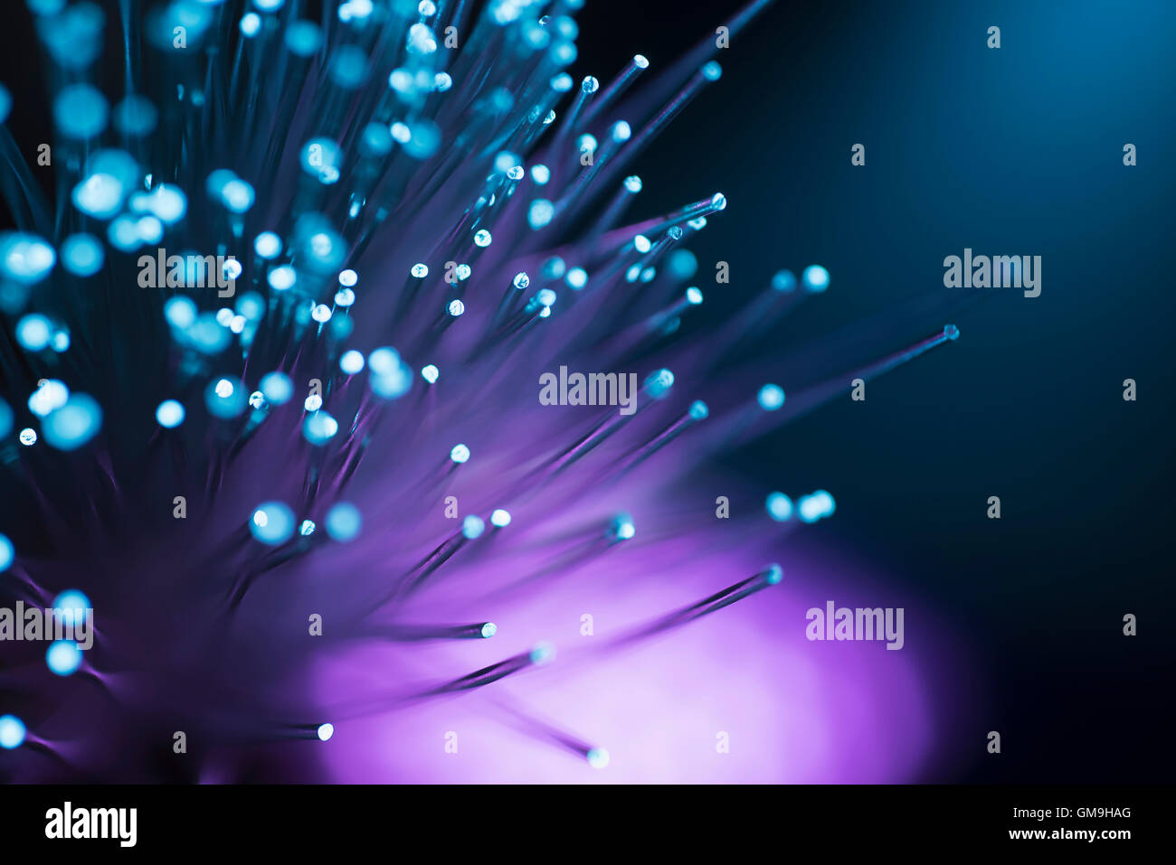 Bunch of glowing fiber optic cables Stock Photo - Alamy