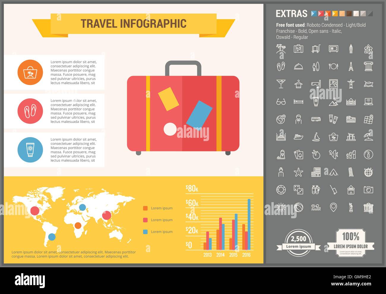 Travel flat design Infographic Template Stock Vector Image & Art - Alamy