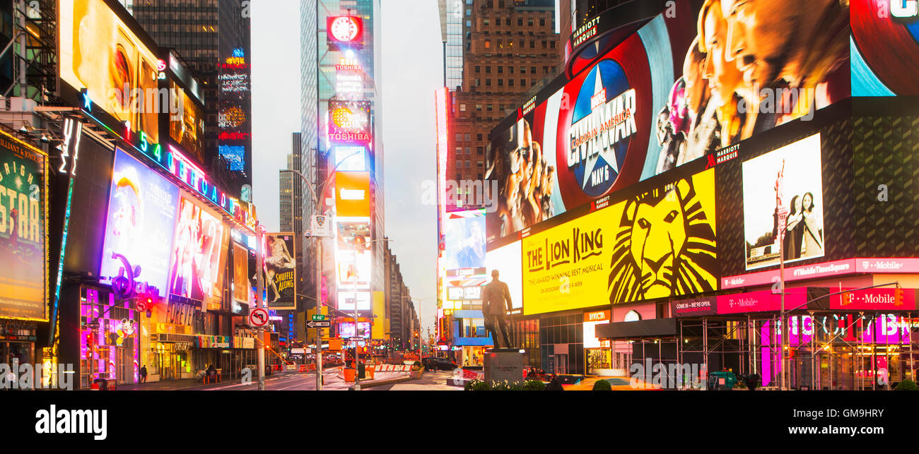 New York City, Times Square, Neon lights and ads of Times Square Stock Photo