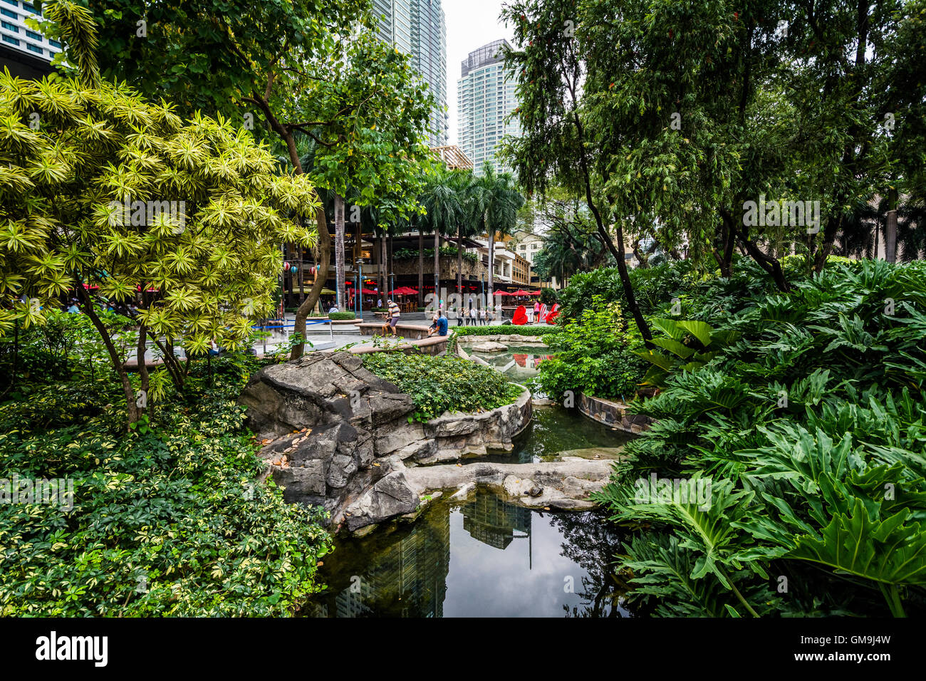 Garden And Skyscrapers At Greenbelt Park, In Ayala, Makati, Metro Manila,  The Philippines. Stock Photo, Picture and Royalty Free Image. Image  54904214.