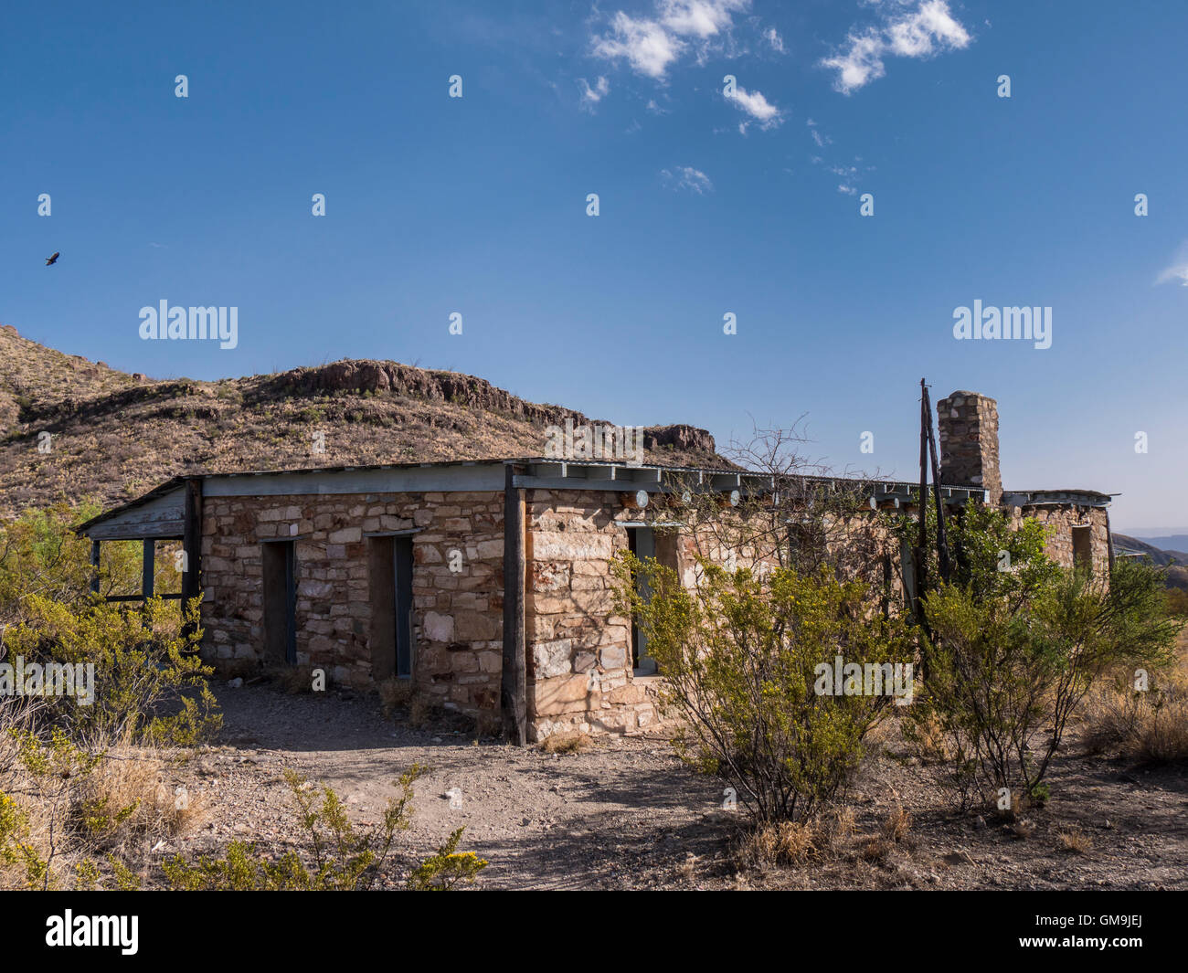 Homer Wilson Blue Creek Ranch, Ross Maxwell Scenic Drive, Big Bend National Park, Texas. Stock Photo