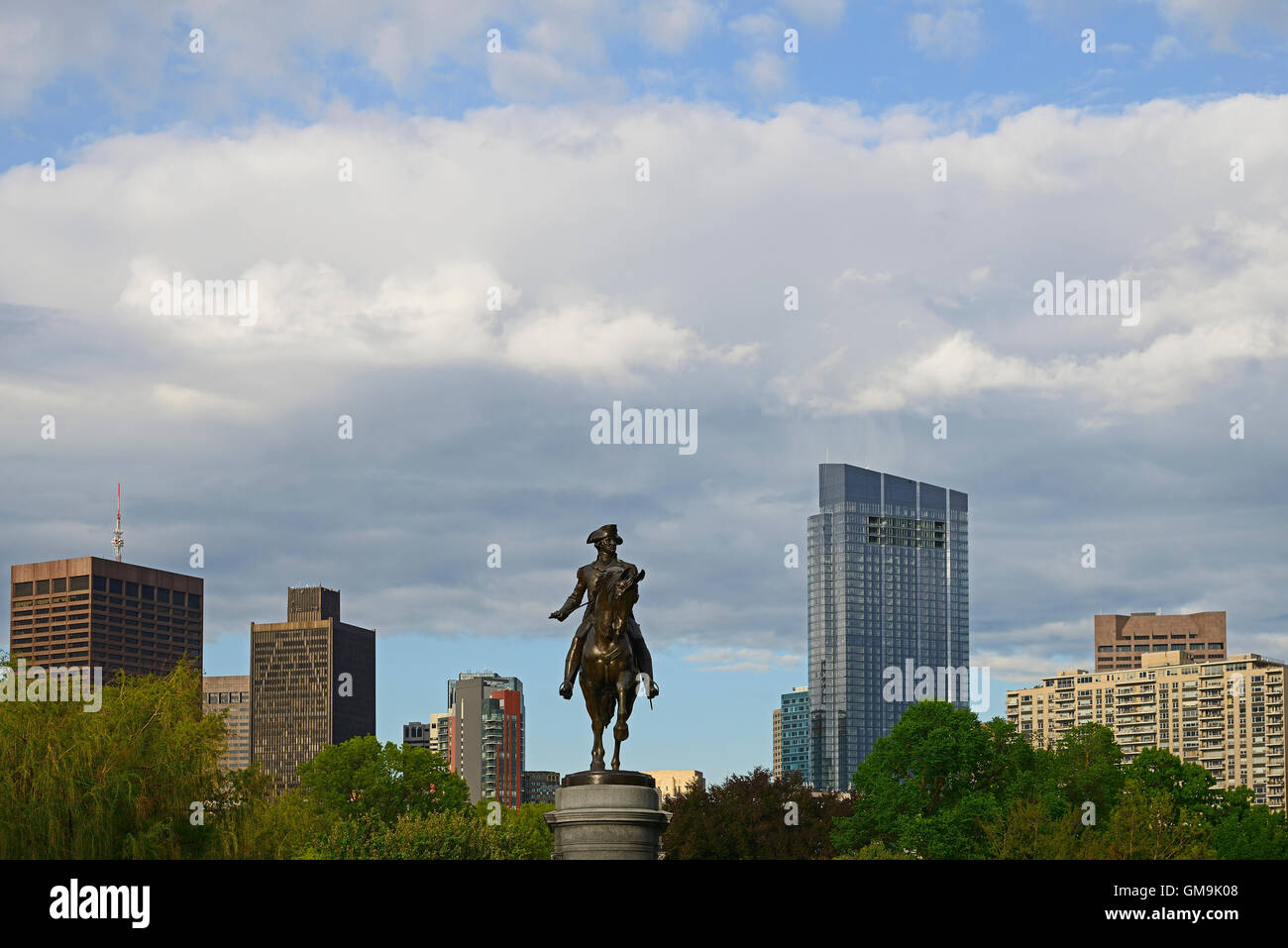 Massachusetts, Boston, Statue of Washington Stock Photo Alamy