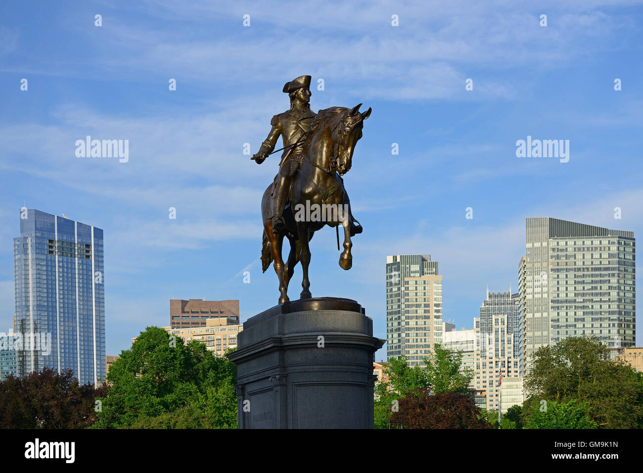 Massachusetts, Boston, Statue of Washington Stock Photo Alamy