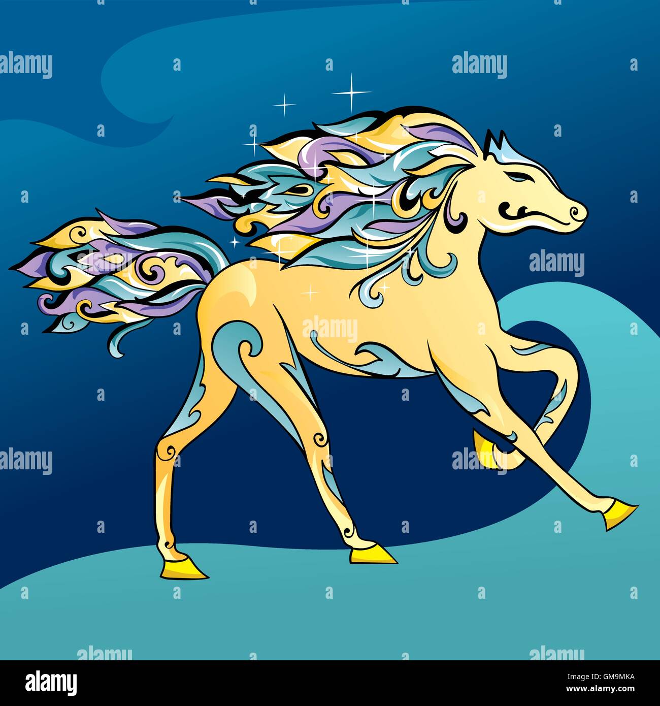 Arabic Horse Vector Illustration Stock Vector