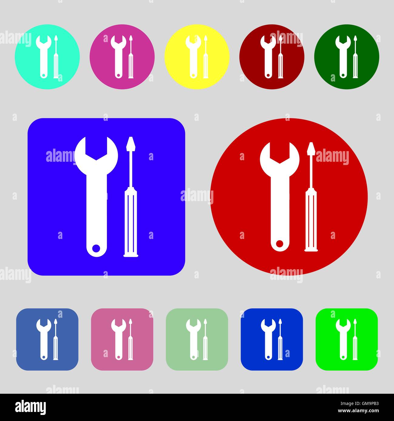 Repair tool sign icon. Service symbol. screwdriver with wrench. 12 ...