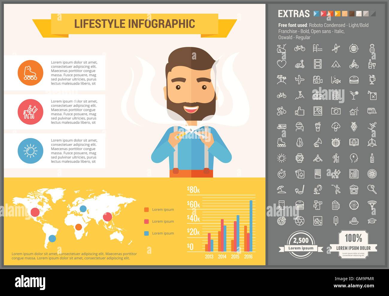 Lifestyle flat design Infographic Template Stock Vector Image & Art - Alamy