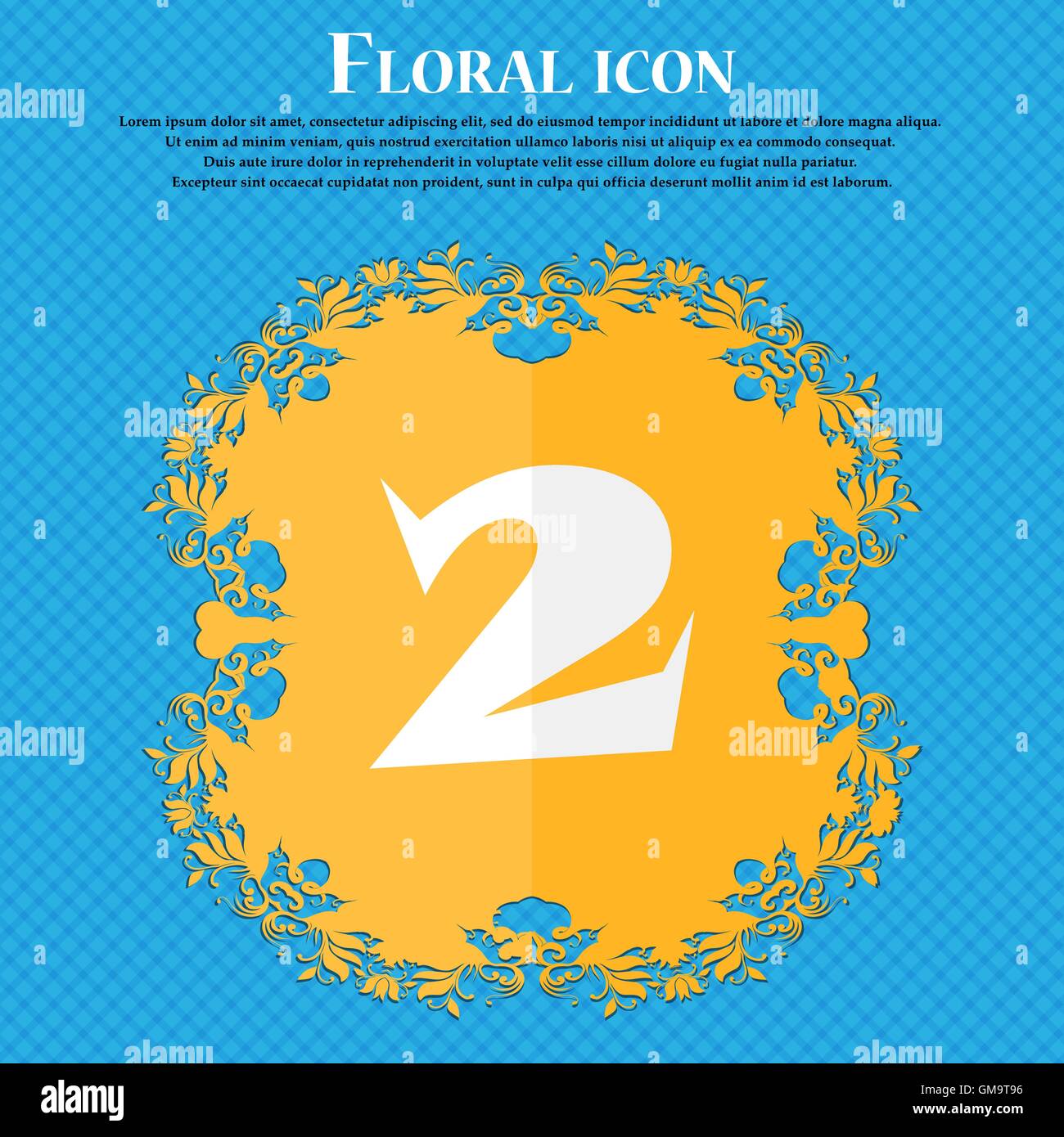 Second place award sign. Winner symbol. Step two. Floral flat design on ...