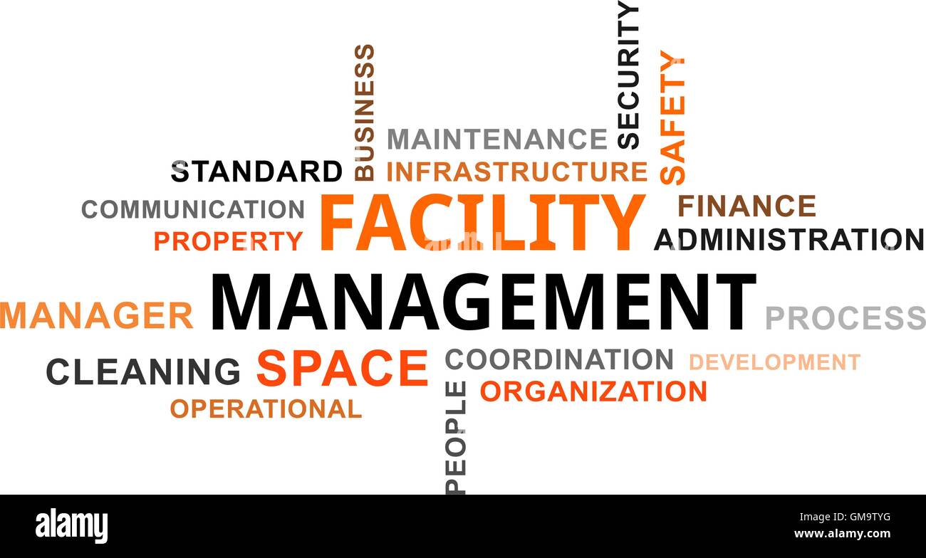 word cloud - facility management Stock Vector
