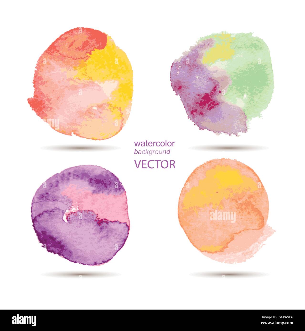 Abstract watercolor hand painted background set Stock Vector Image ...