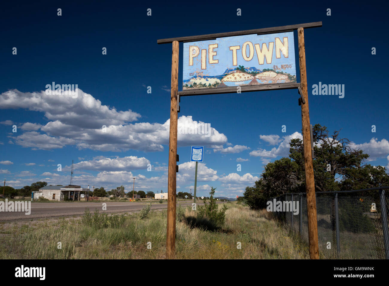 Pie Town, New Mexico - A small town famous for its pies. Stock Photo
