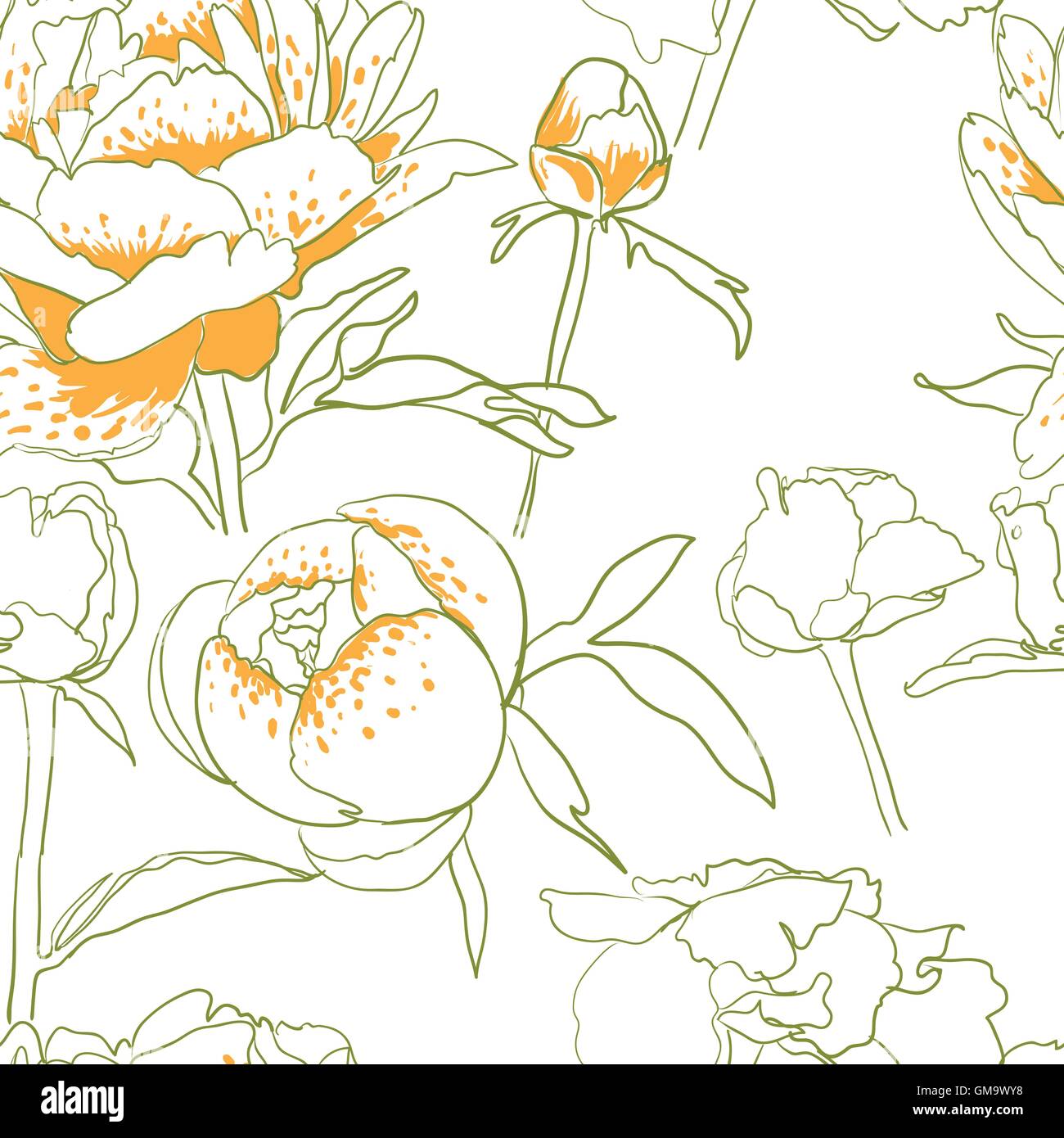 Seamless floral background with peonies Stock Vector Image & Art - Alamy