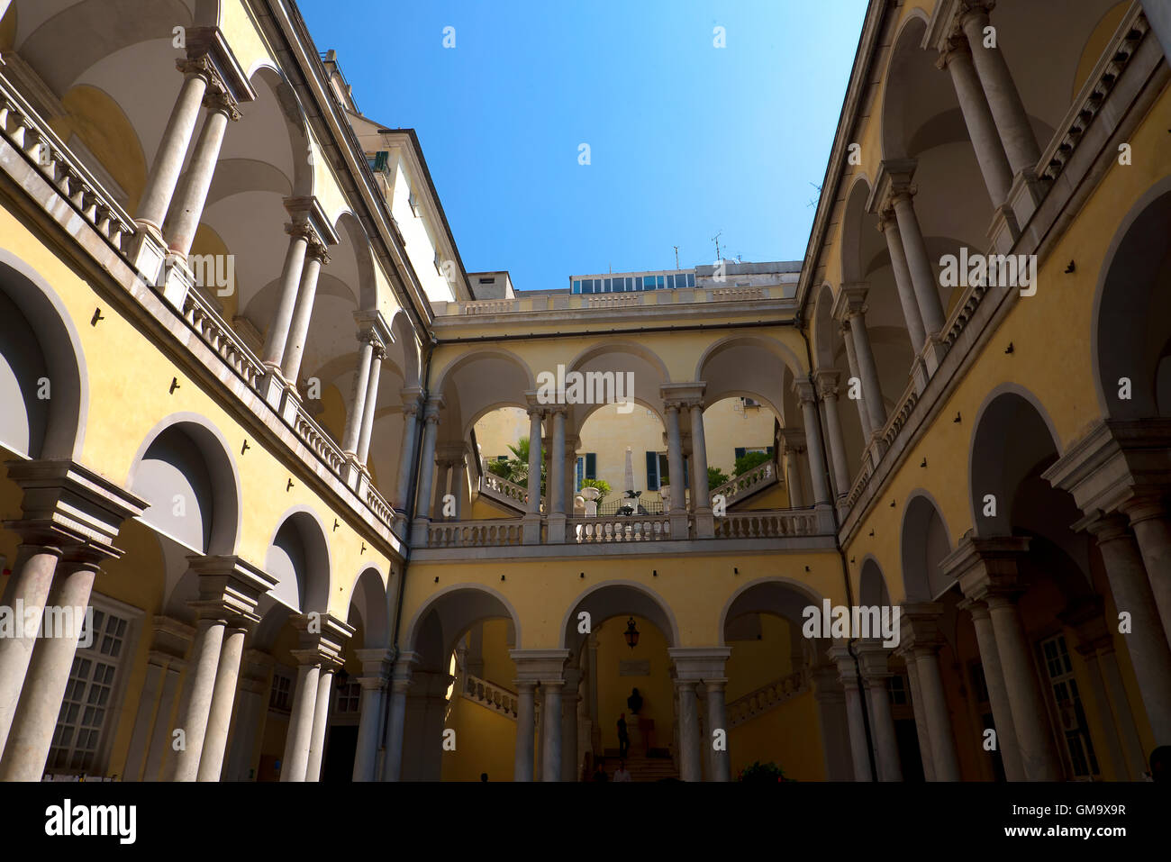 Courtyard of City Hall or registry office in Genoa Italy Stock Photo ...