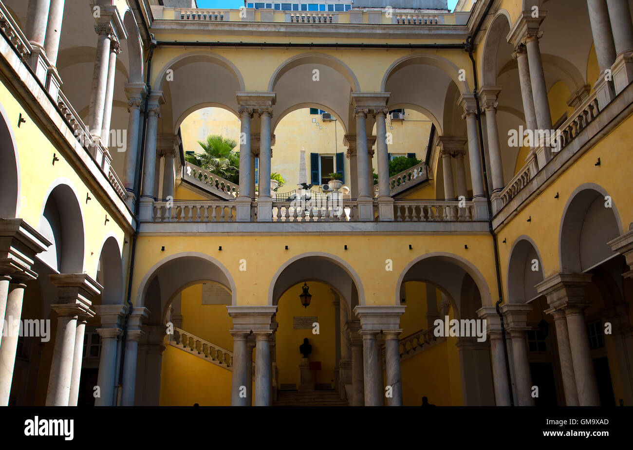 Courtyard of City Hall or registry office in Genoa Italy Stock Photo ...