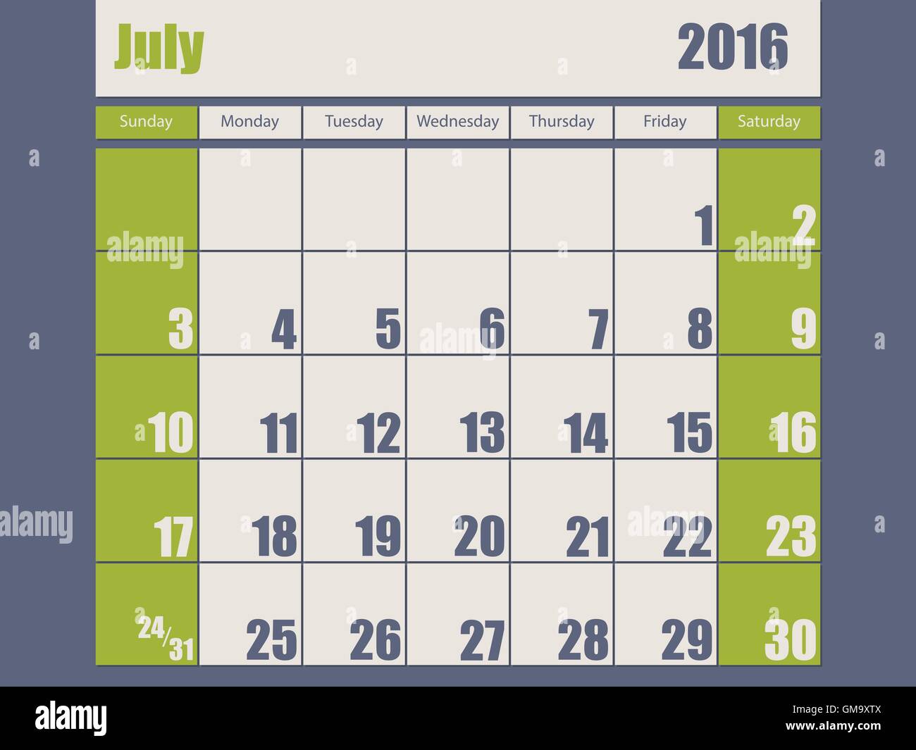 January 2016 calendar Stock Vector Images - Alamy