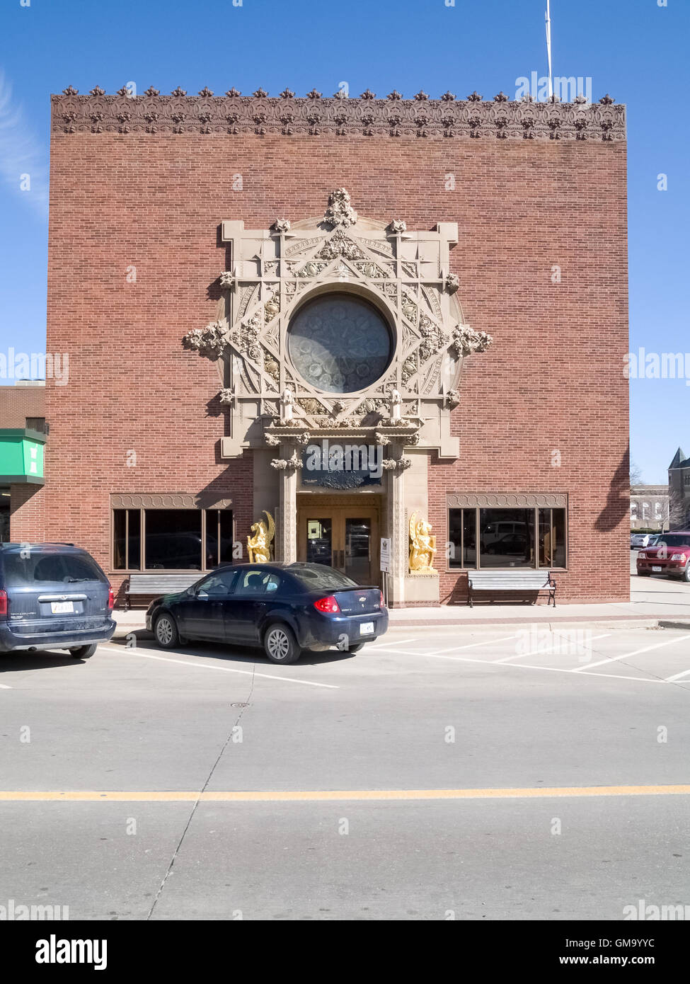 Merchants' National Bank Jewel Box Bank, designed by Louis Sullivan. Grinnell, Iowa IA. Built