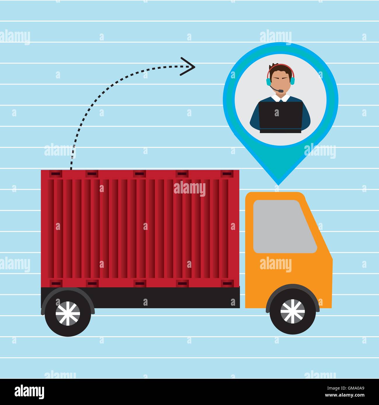 Truck Delivery Cargo Pin Stock Vector Image Art Alamy
