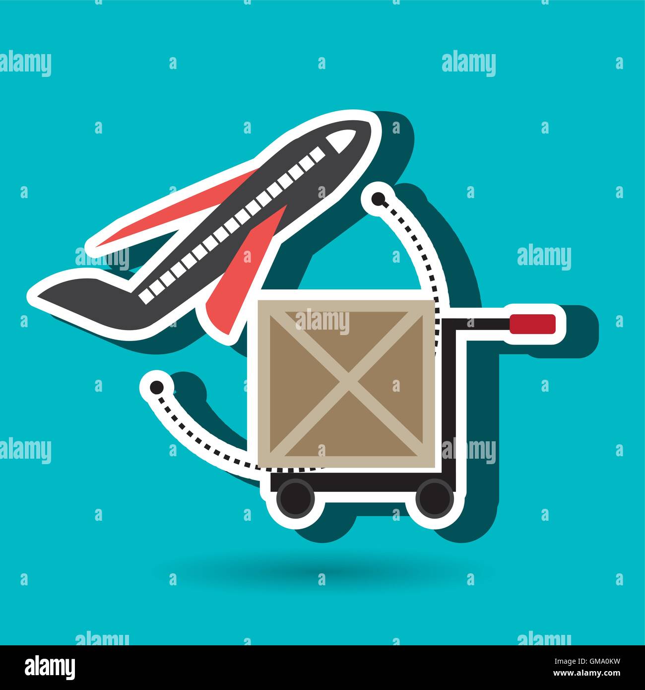 car hand box cargo Stock Vector