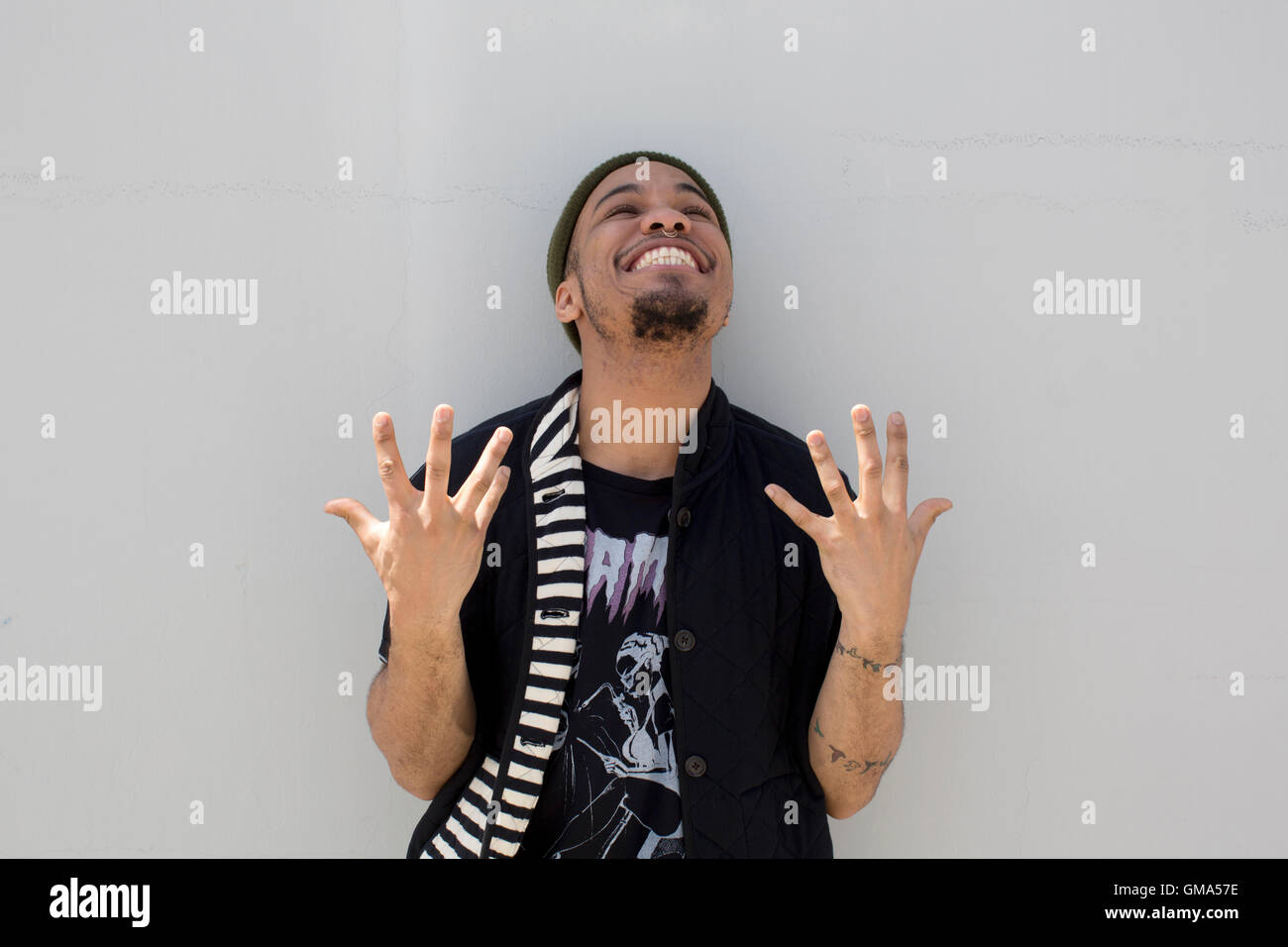 Anderson .Paak poses for portrait session on April 5, 2016 in Los Angeles, California, USA Stock Photo