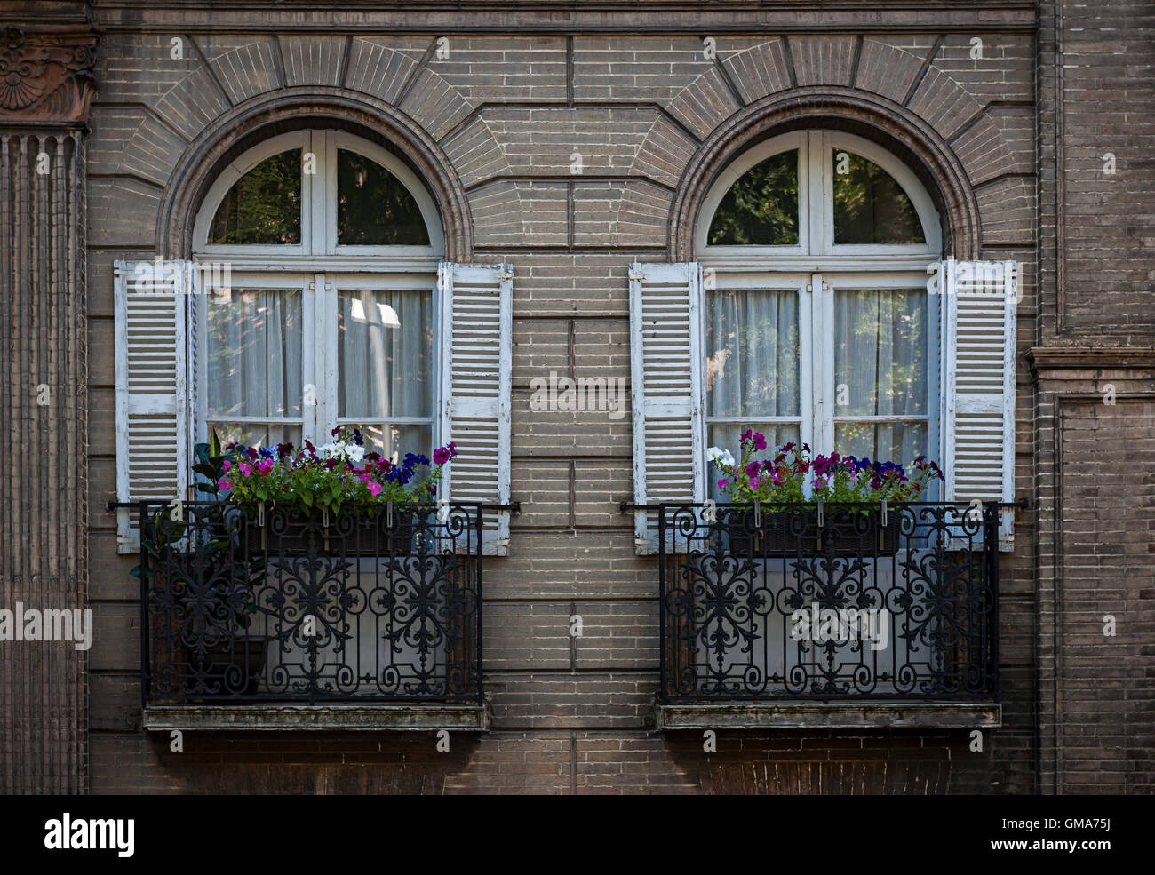 Window Box France Shutters Stock Photos & Window Box France Shutters