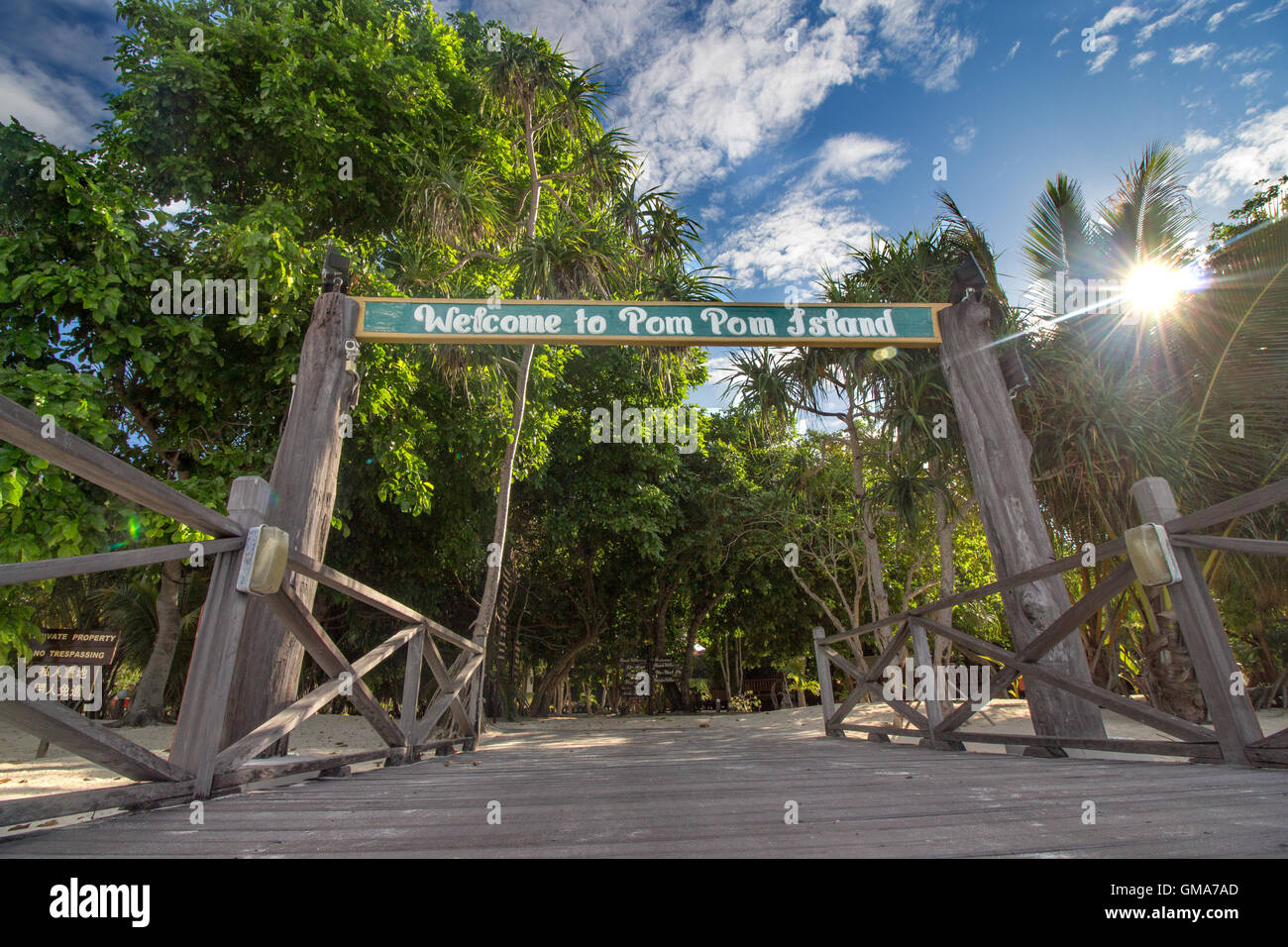 Welcome to Pom Pom Island, Sabah Stock Photo - Alamy