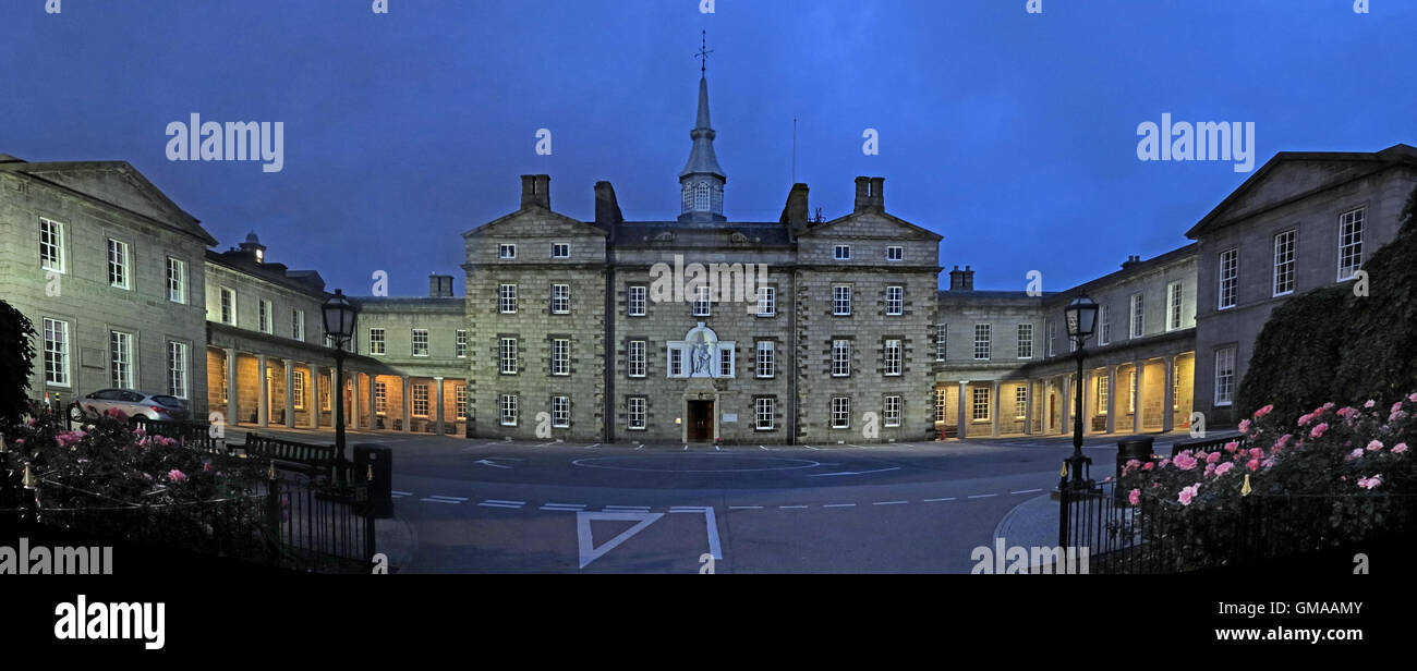 Robert Gordons College ( Auld Hoose ) pano,dusk in Aberdeen city centre,Scotland,UK Stock Photo