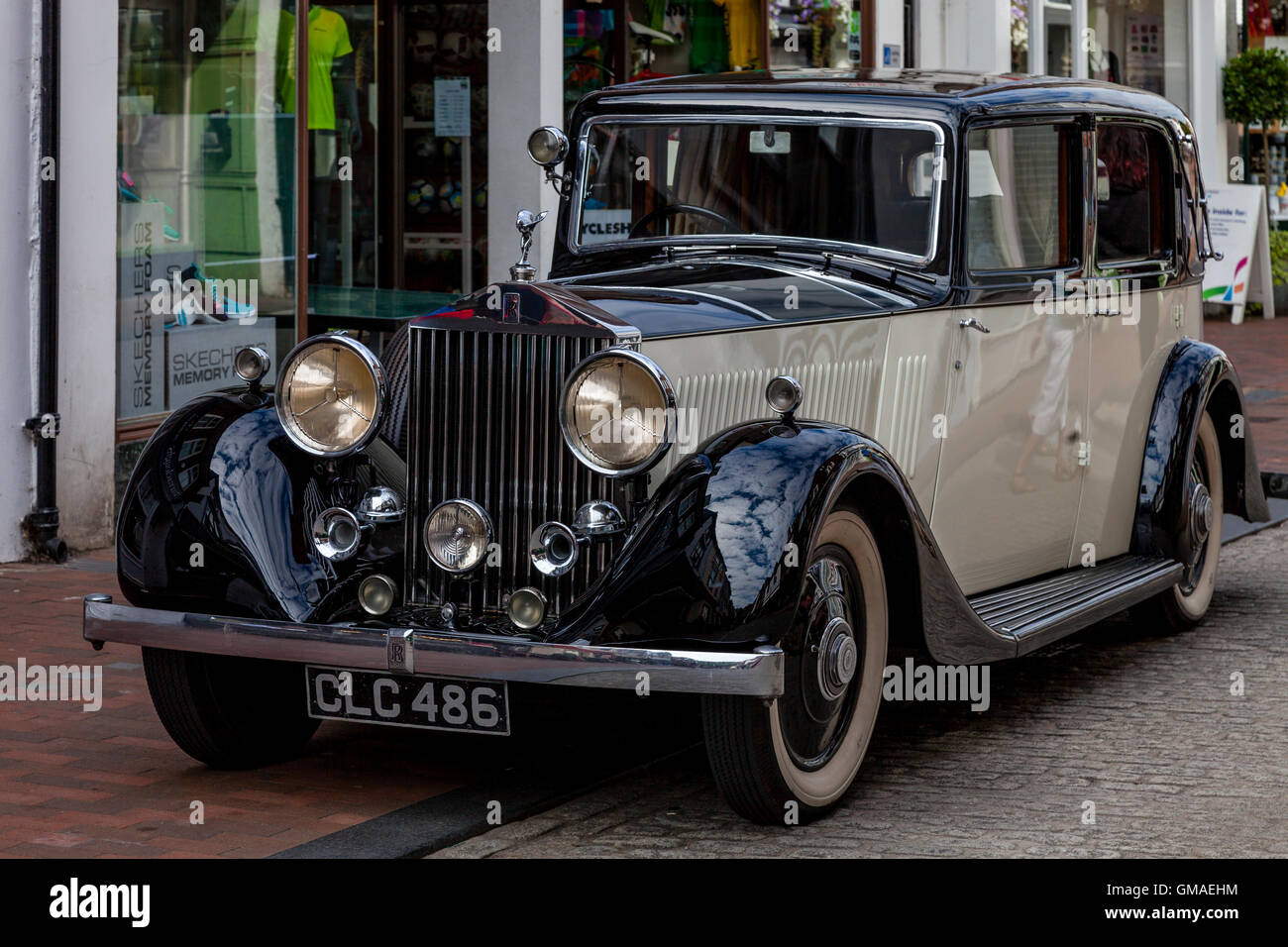 A Vintage Rolls Royce Motor Car Parked In Lewes High Street, Lewes