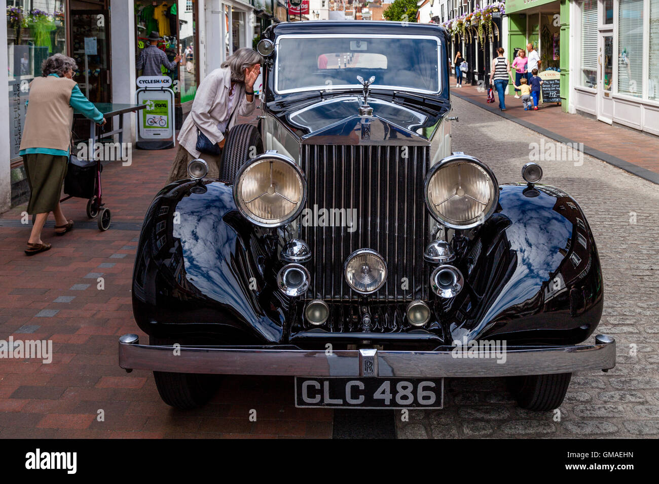 A Vintage Rolls Royce Motor Car Parked In Lewes High Street, Lewes