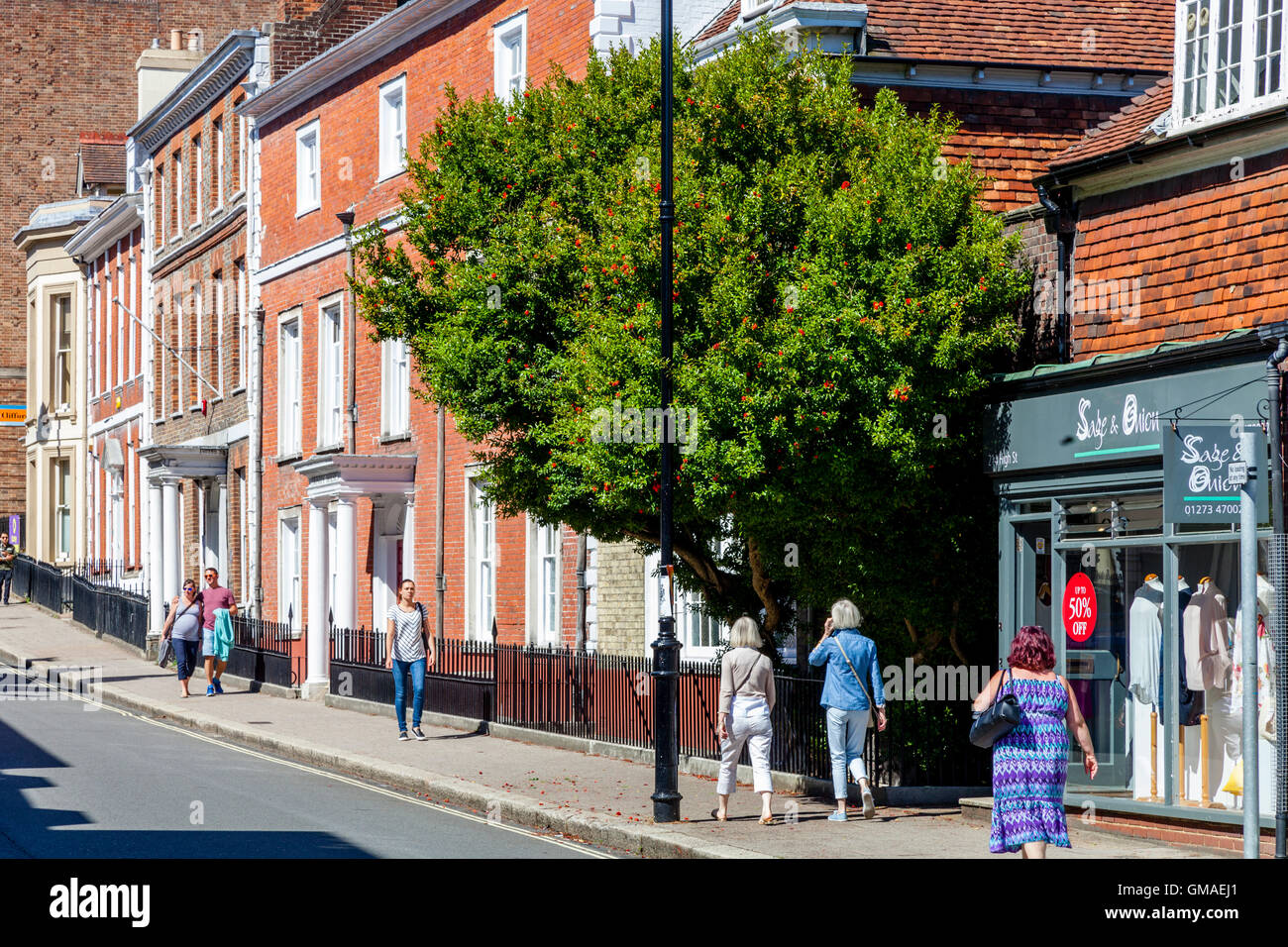The High Street, Lewes, Sussex, UK Stock Photo