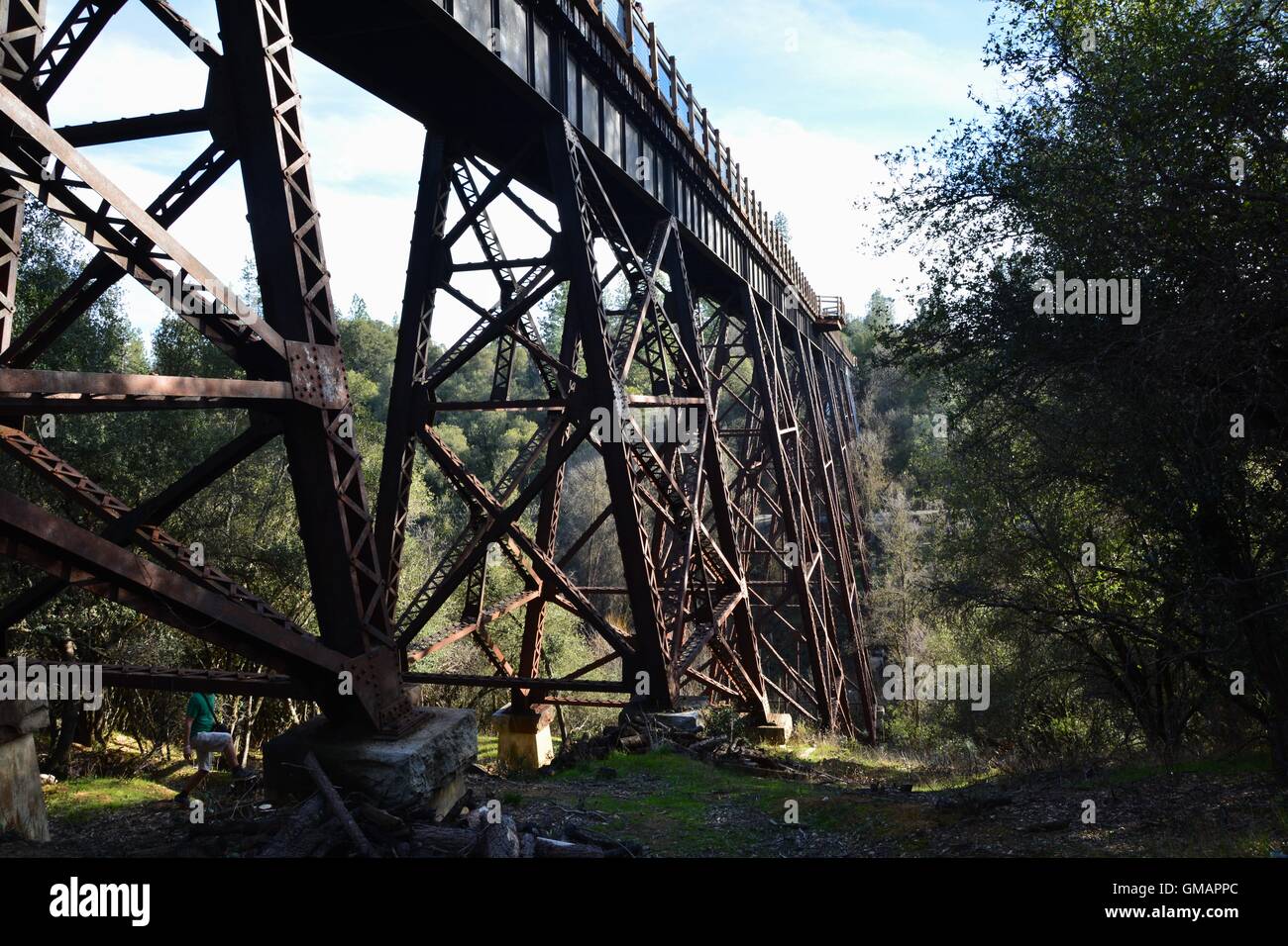 Historical Railroad bridge in El Dorado County. Stock Photo