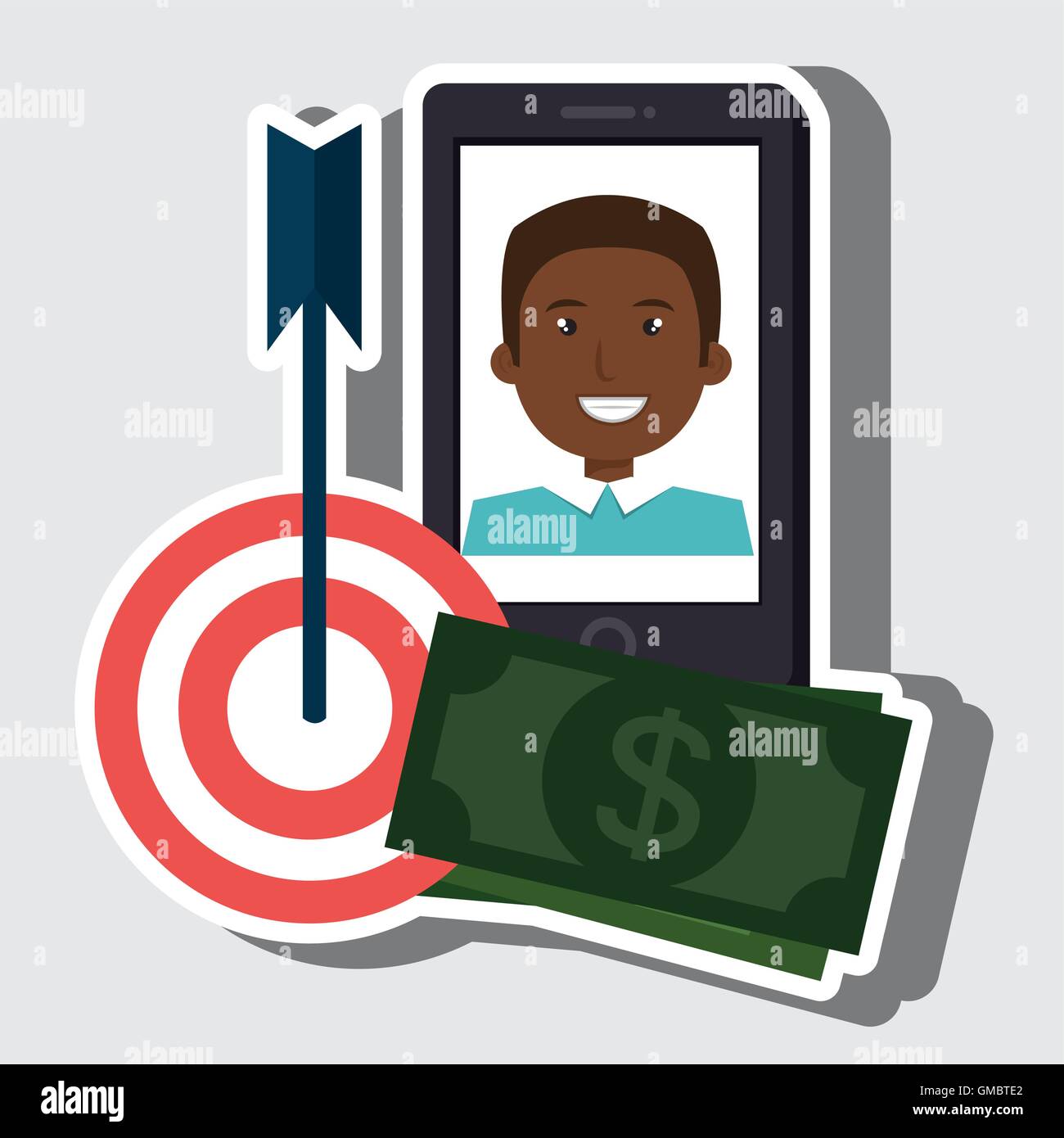 smartphone target money bills Stock Vector Image & Art - Alamy