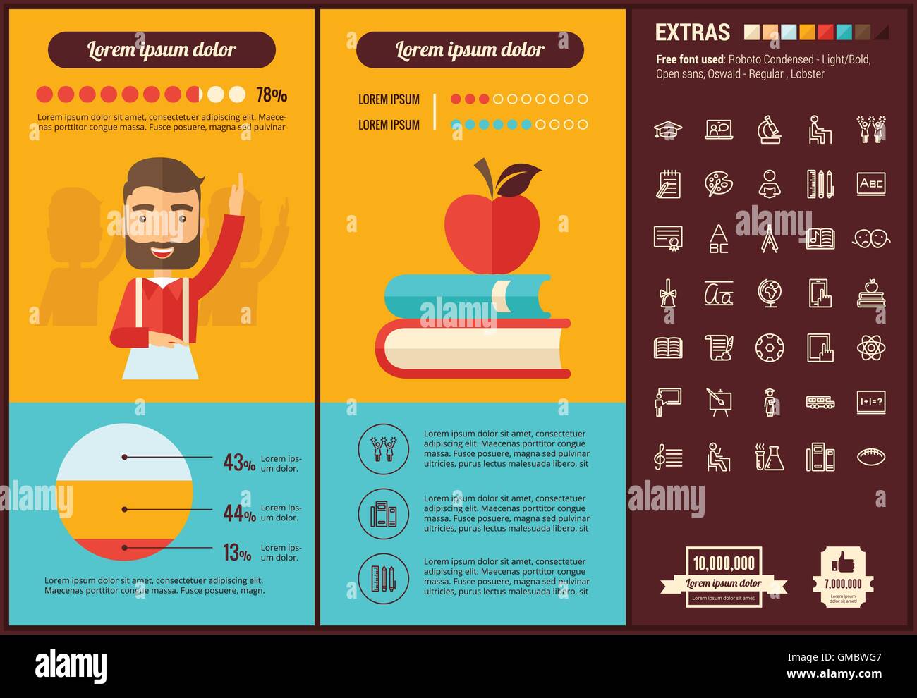 Education flat design Infographic Template Stock Vector Image & Art - Alamy