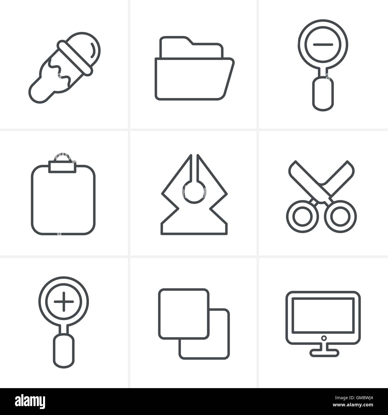 Line drawing icons file hi res stock photography and images Alamy