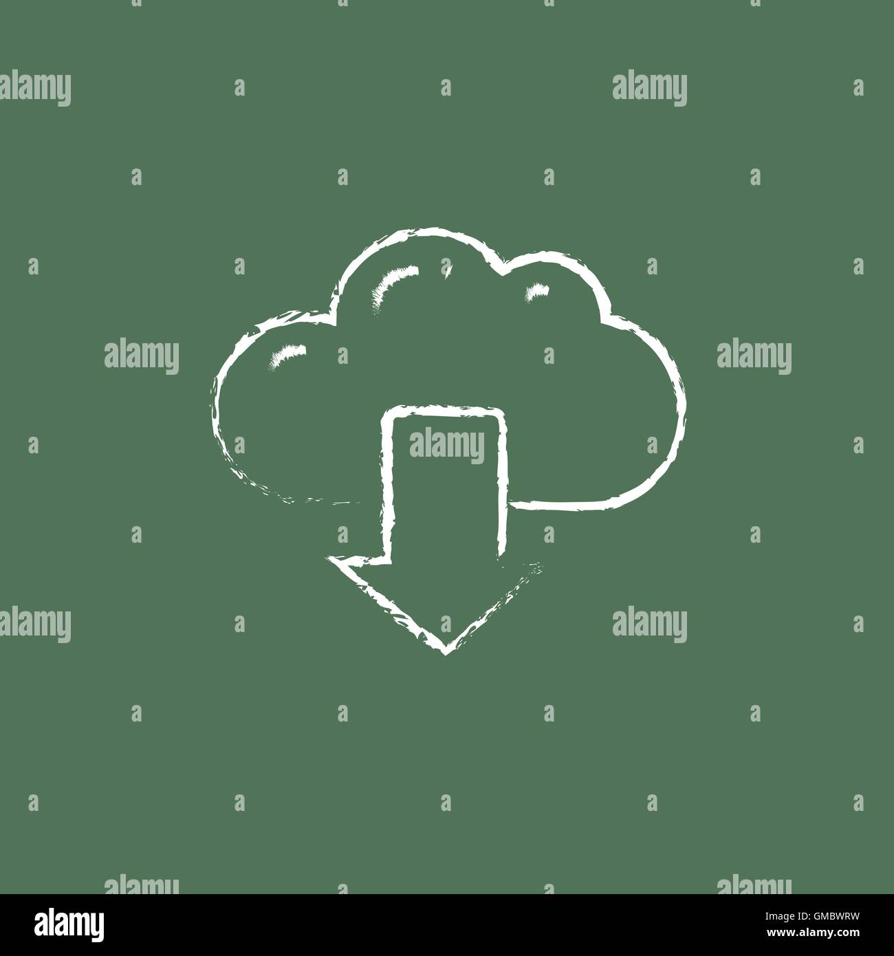 Cloud with arrow down icon drawn in chalk Stock Vector Image & Art - Alamy