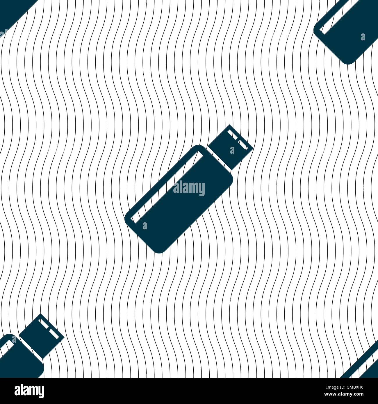 Usb sign icon. flash drive stick symbol. Seamless pattern with ...