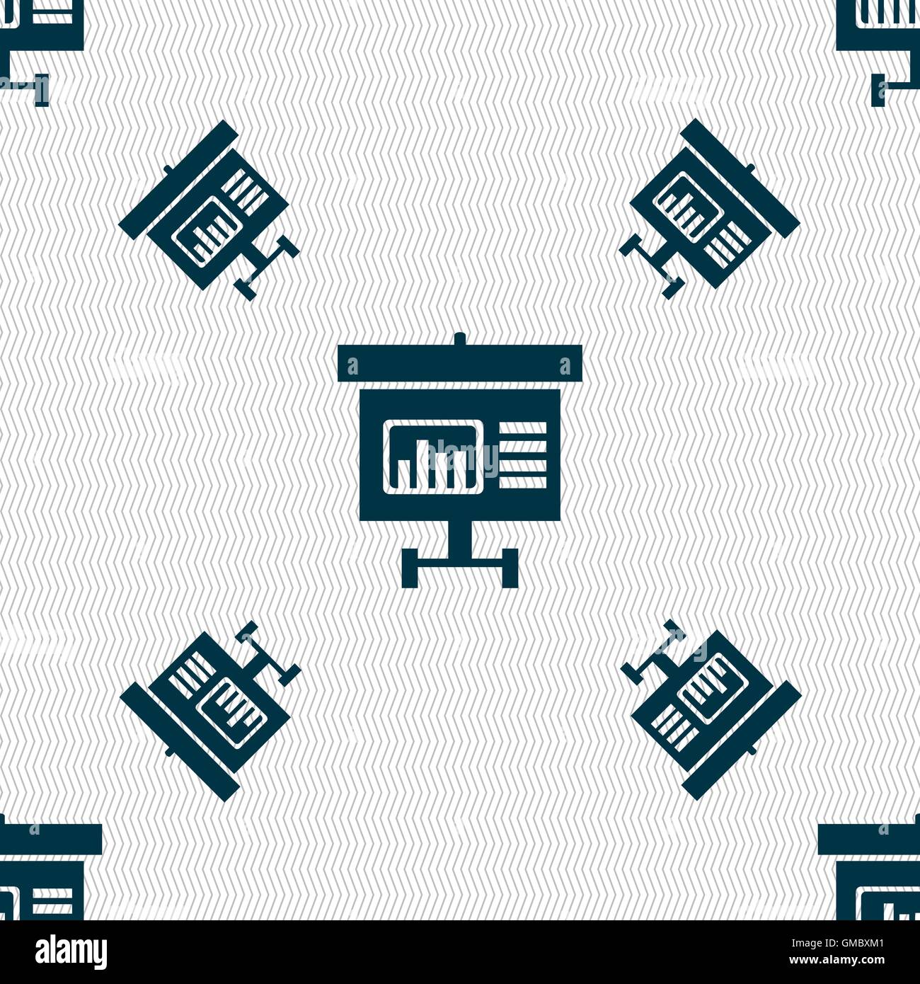 Graph icon sign. Seamless pattern with geometric texture. Vector Stock ...