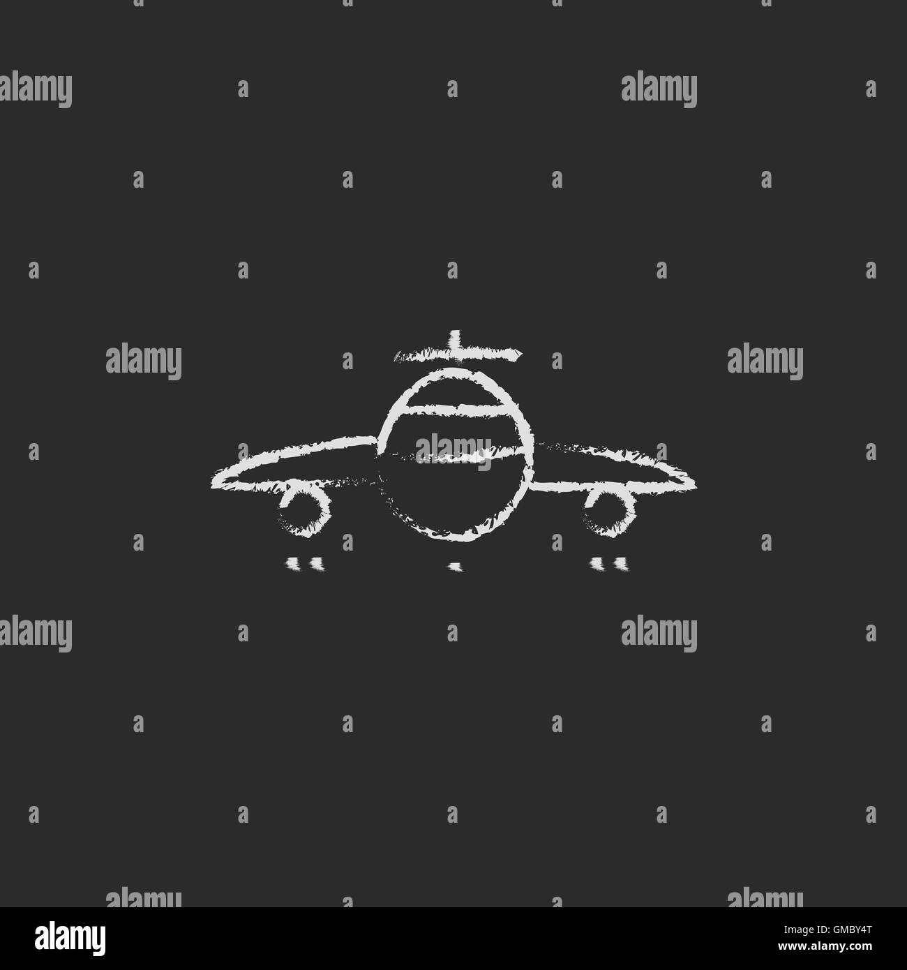 Airplane icon drawn in chalk. Stock Vector