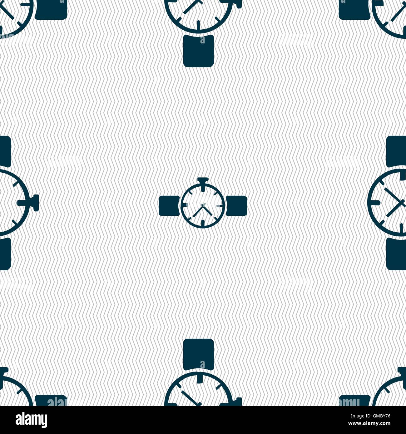 watches icon symbol . Seamless abstract background with geometric ...