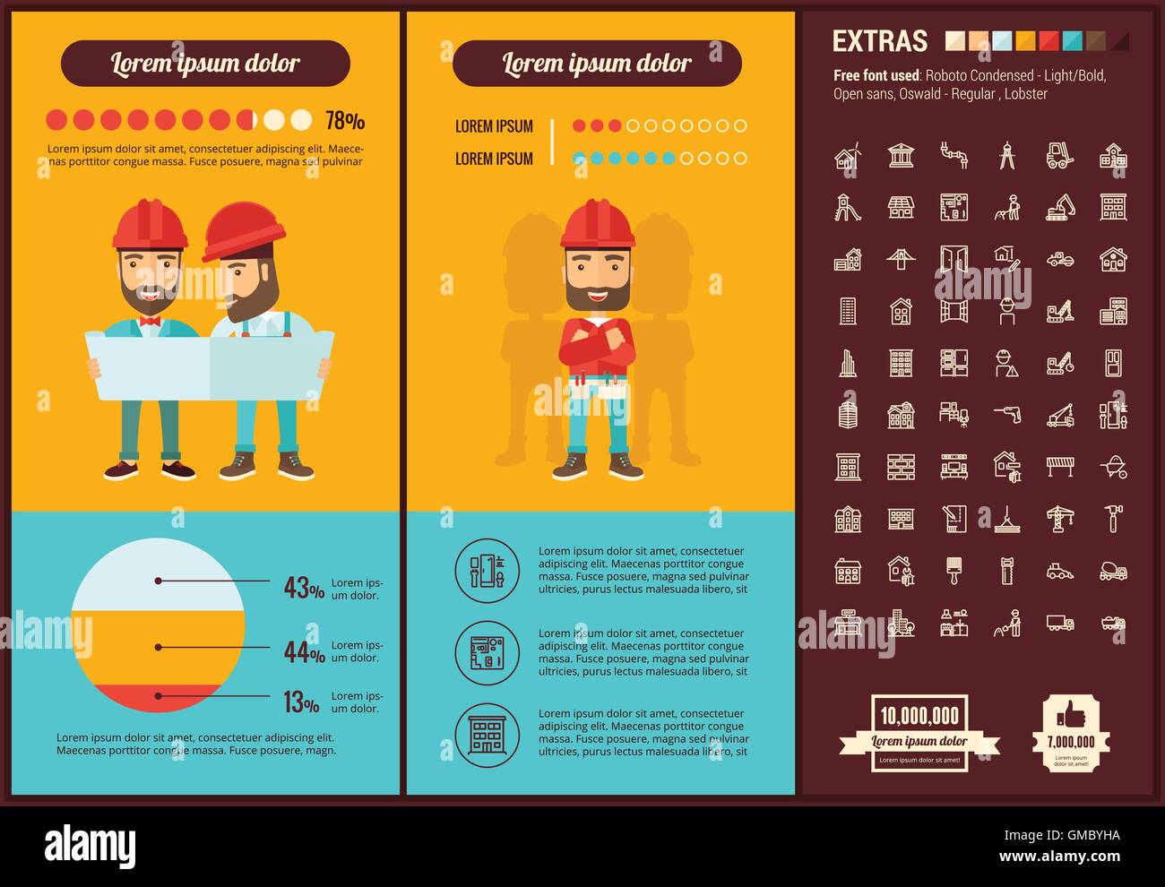 Constraction flat design Infographic Template Stock Vector Image & Art ...