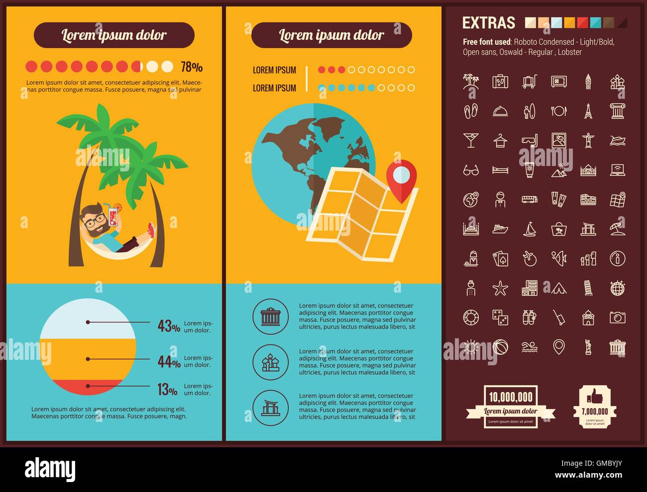 Travel flat design Infographic Template Stock Vector Image & Art - Alamy