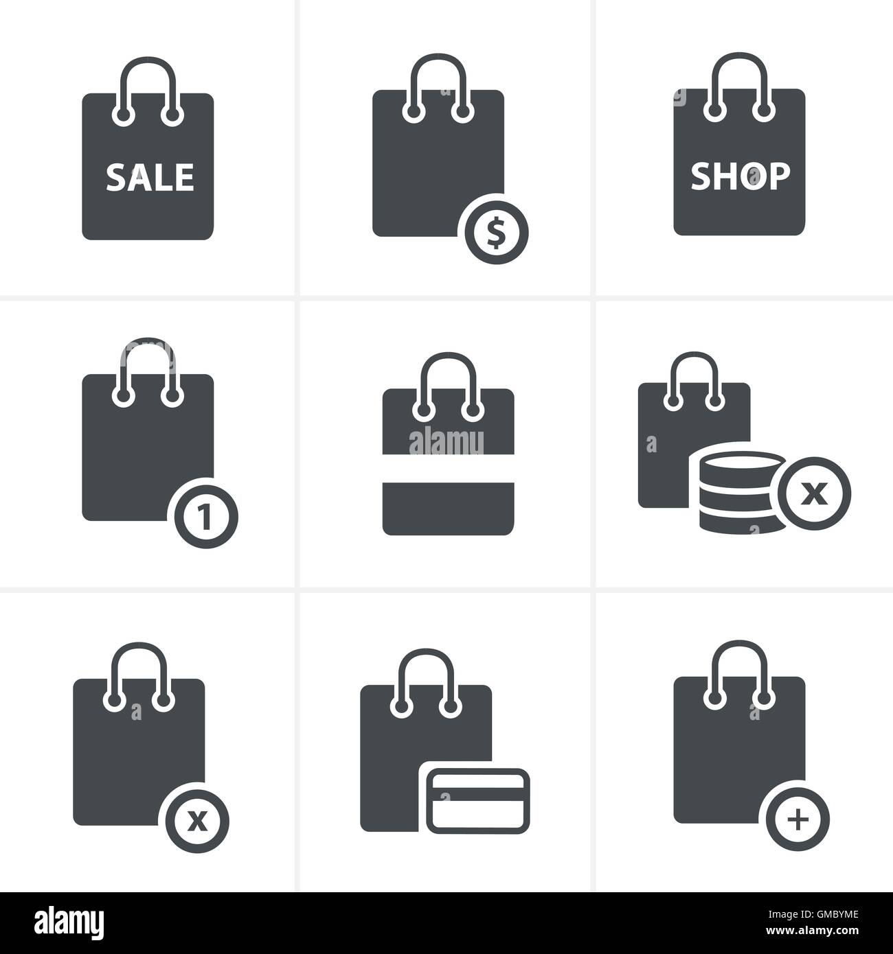Shopping bag icons on white background. Vector illustration Stock ...