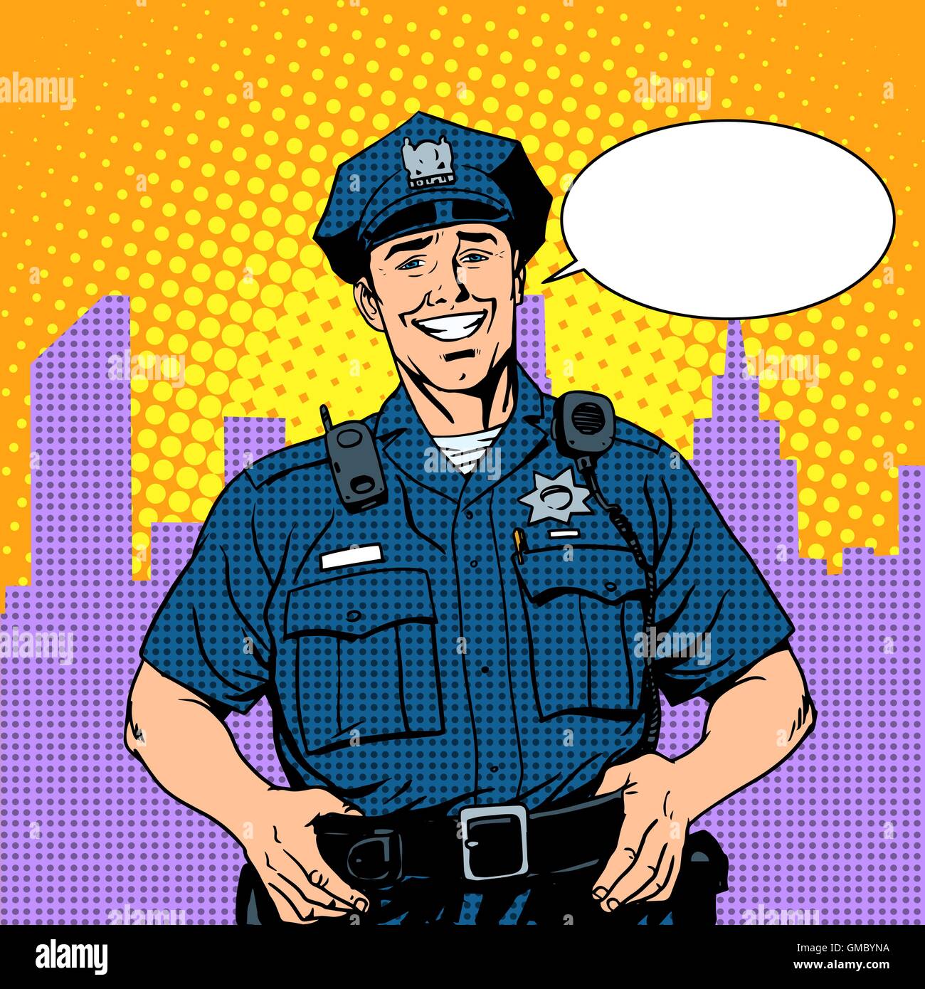 good cop police Stock Vector