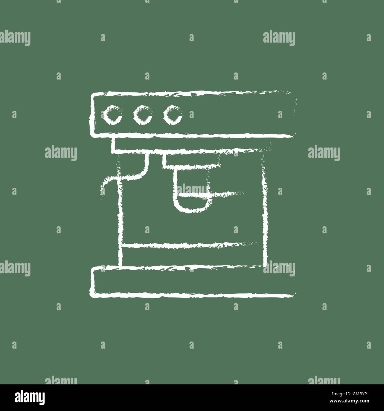 Coffee maker icon drawn in chalk. Stock Vector