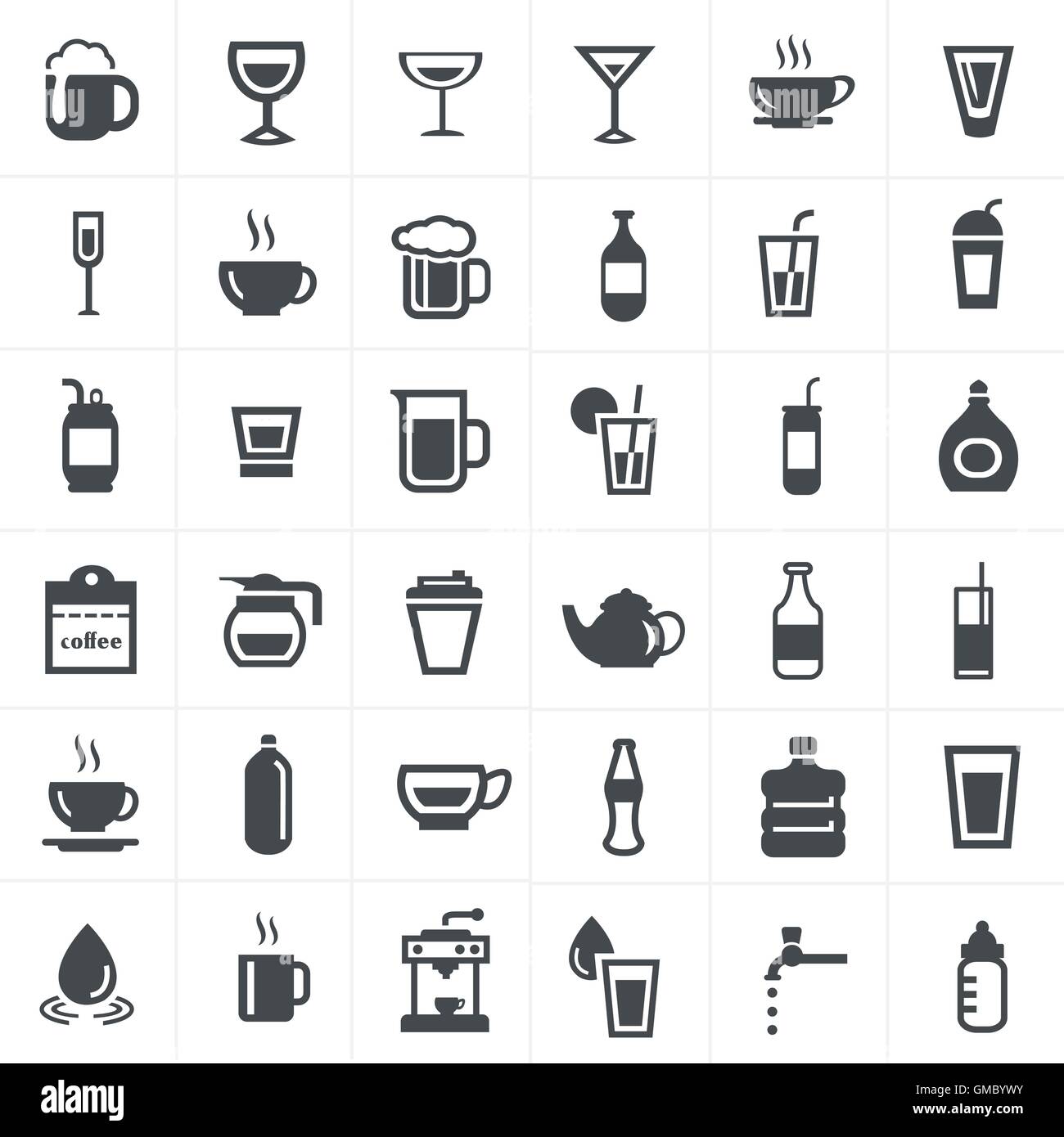Drink icons set Stock Vector Image & Art Alamy