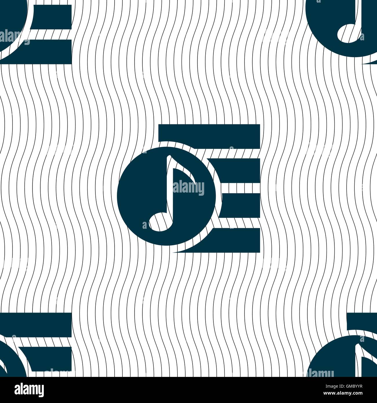 Audio, MP3 file icon sign. Seamless pattern with geometric texture. Vector Stock Vector