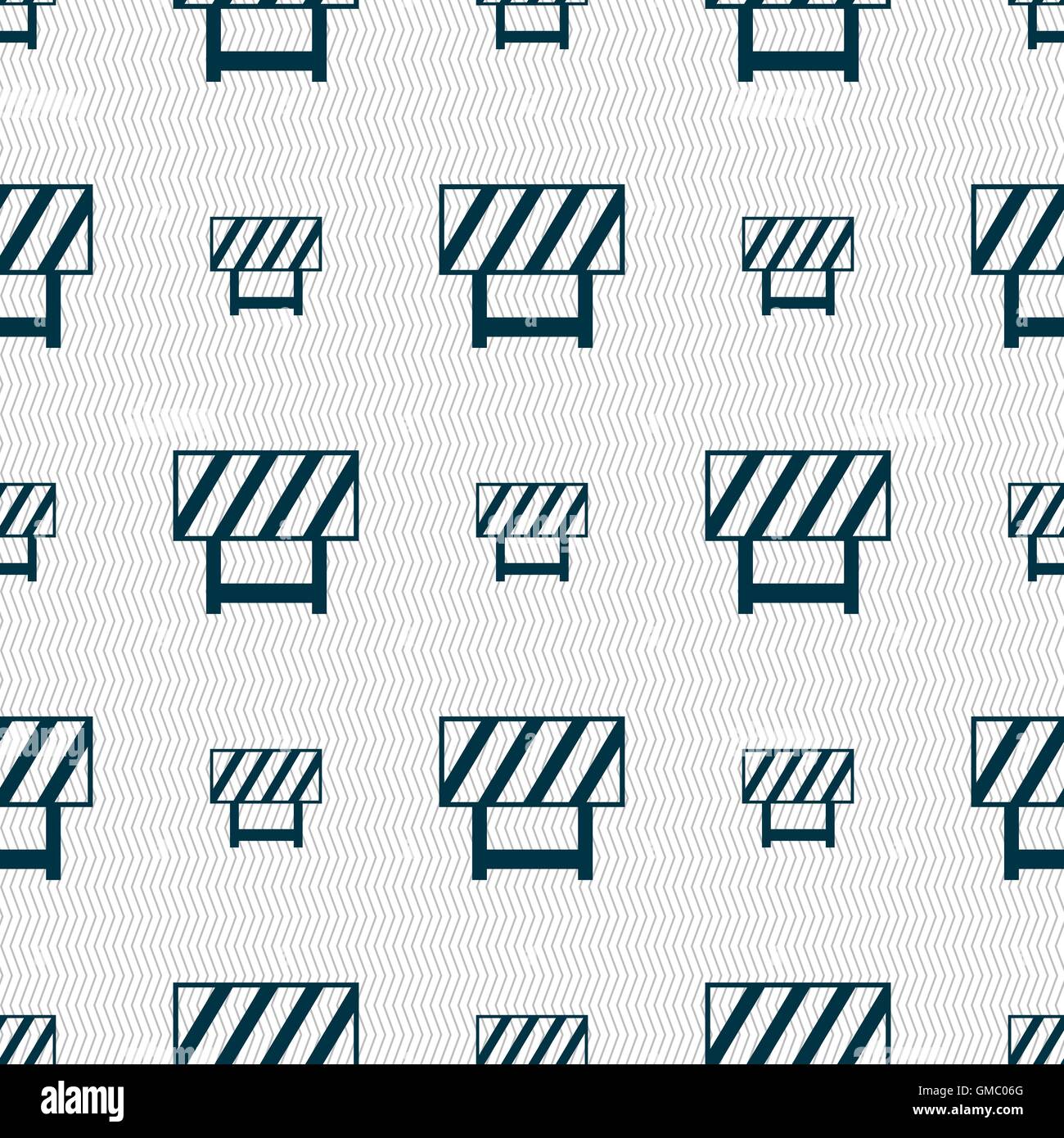road barrier icon sign. Seamless abstract background with geometric ...