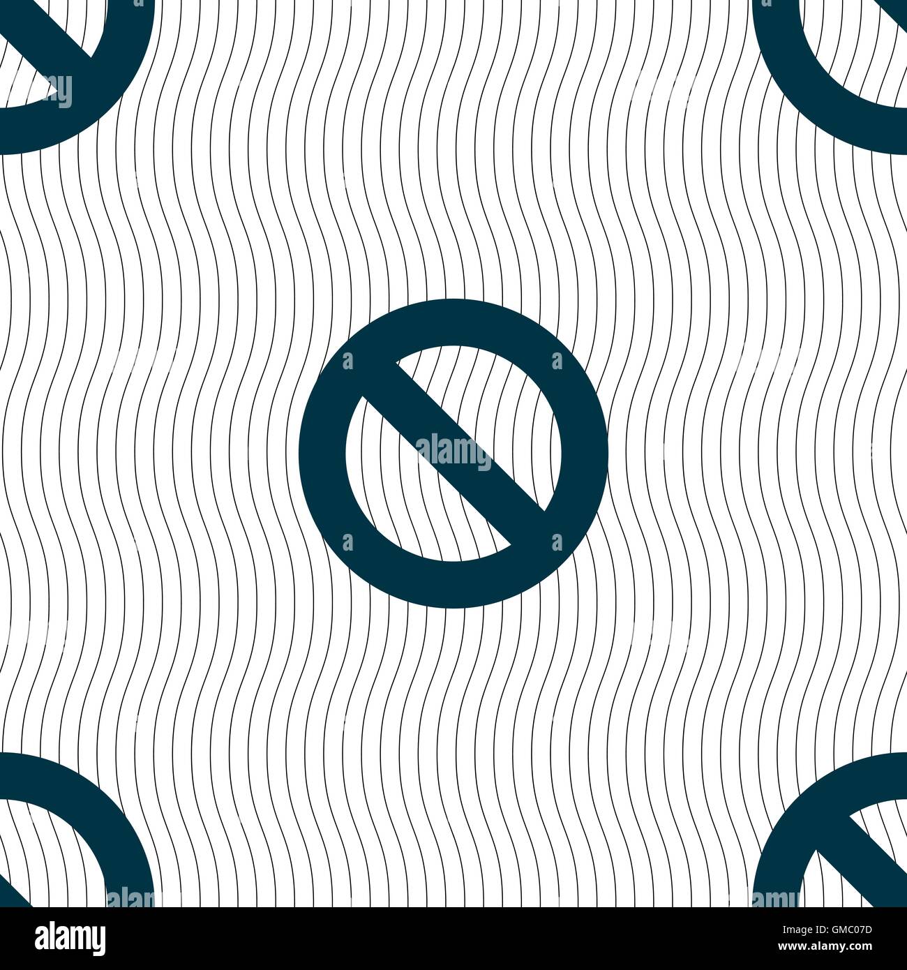 Stop sign icon. Prohibition symbol. No sign. Seamless pattern with ...